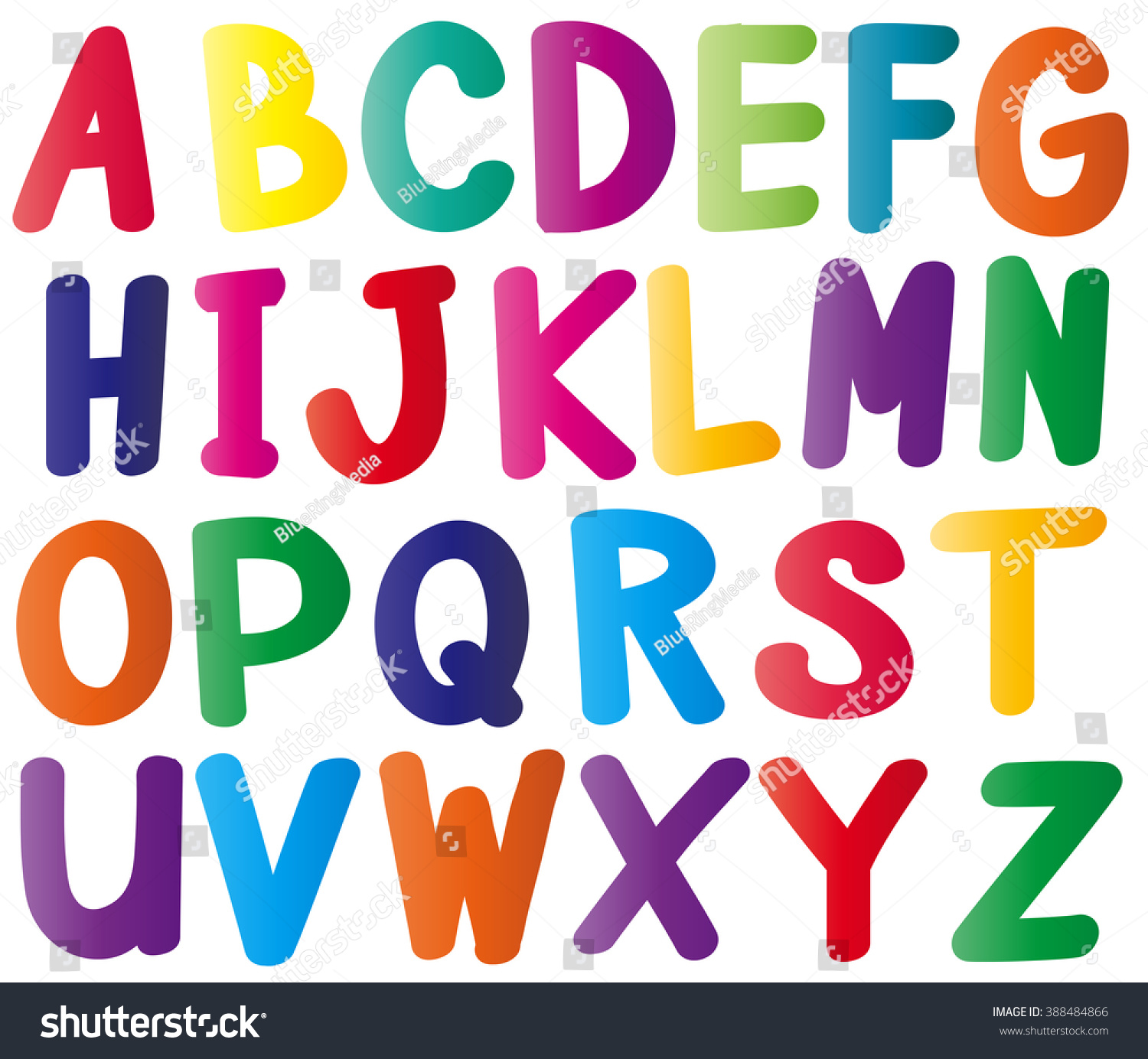 English Alphabets Many Colors Illustration Stock Vector (Royalty Free ...