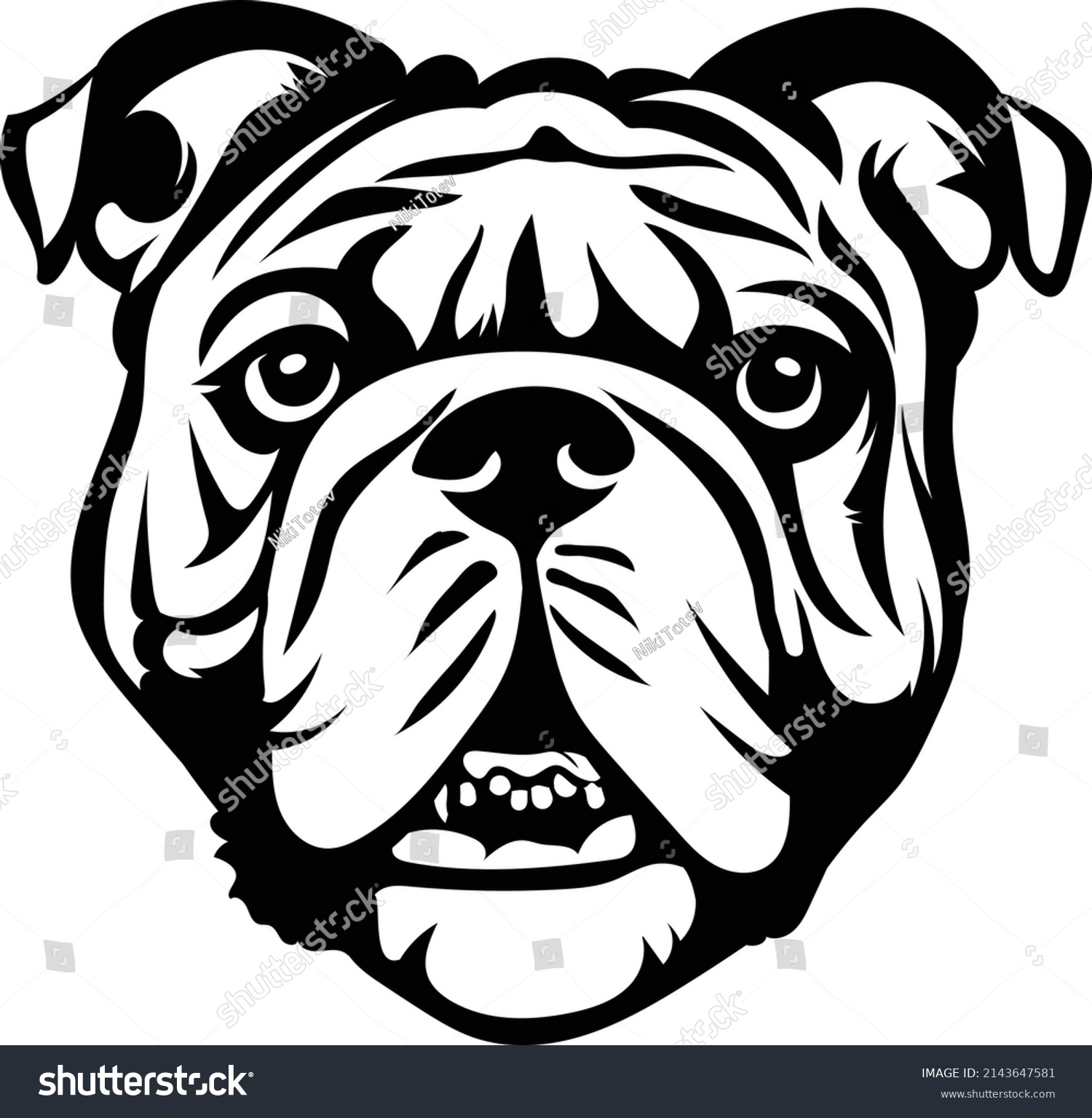 SVG of English Bulldog Head Vector Image   svg