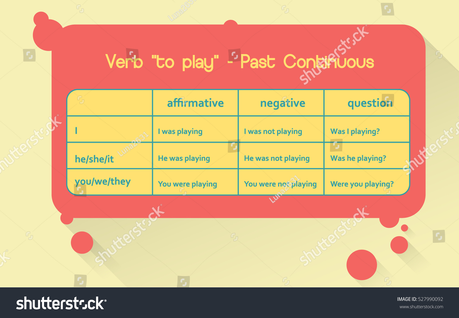 english-grammar-verb-play-past-continuous-stock-vector-royalty-free