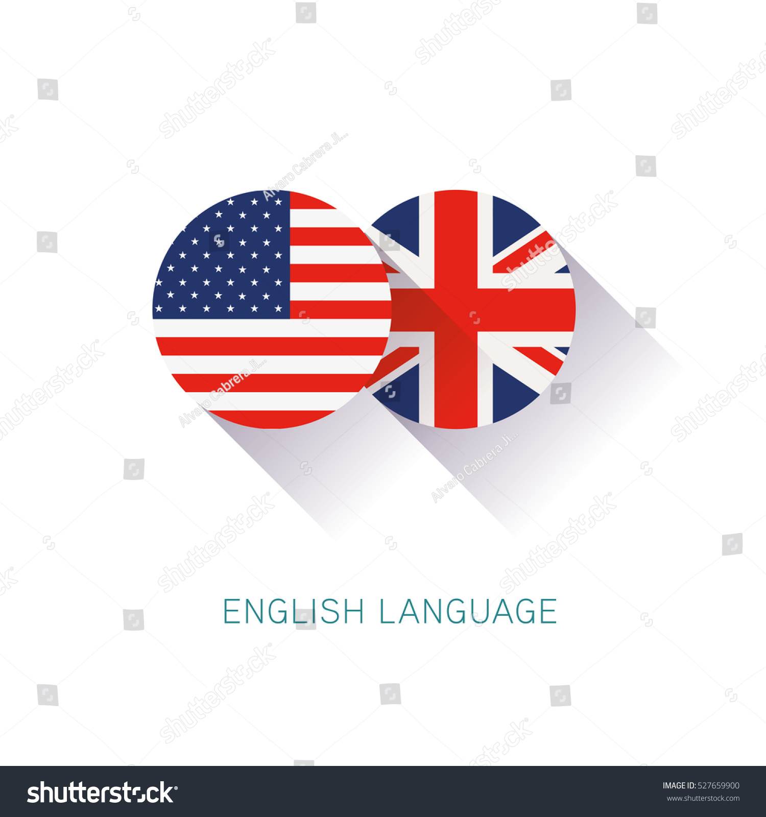 Download English Language Icon Usa Uk Flags Stock Vector 527659900 ...