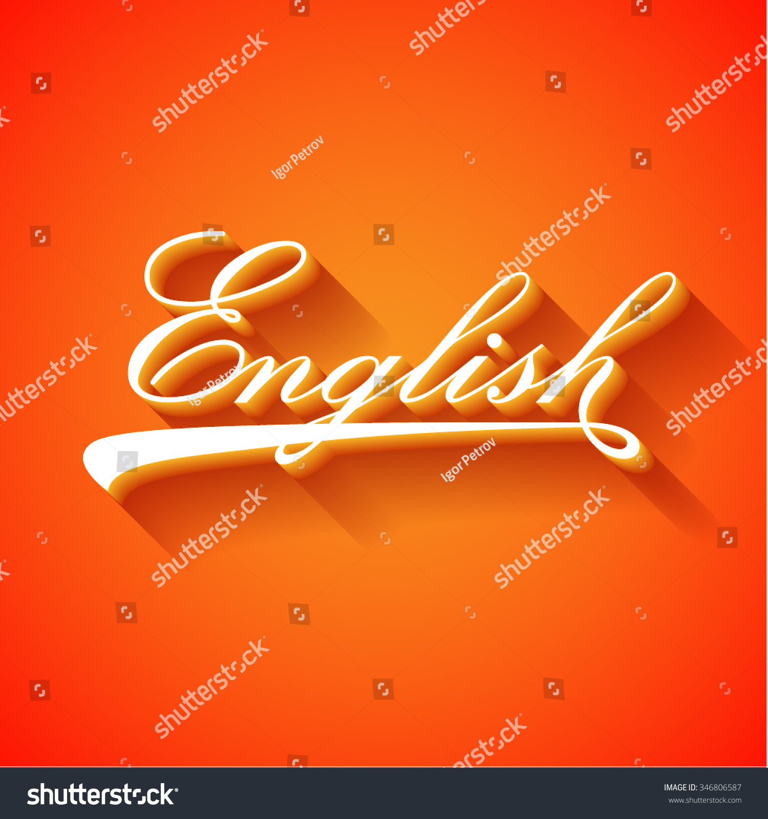 English Word Hand Lettering Stock Vector Royalty Free 346806587 Shutterstock 7719