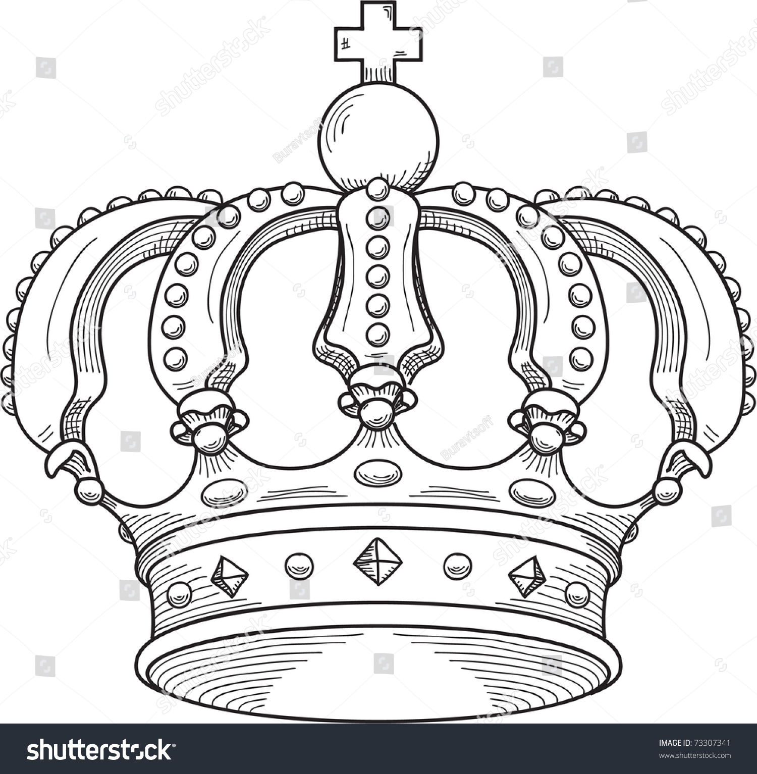 Engraved Crown Your Luxury Design Stock Vector (Royalty Free) 73307341 ...