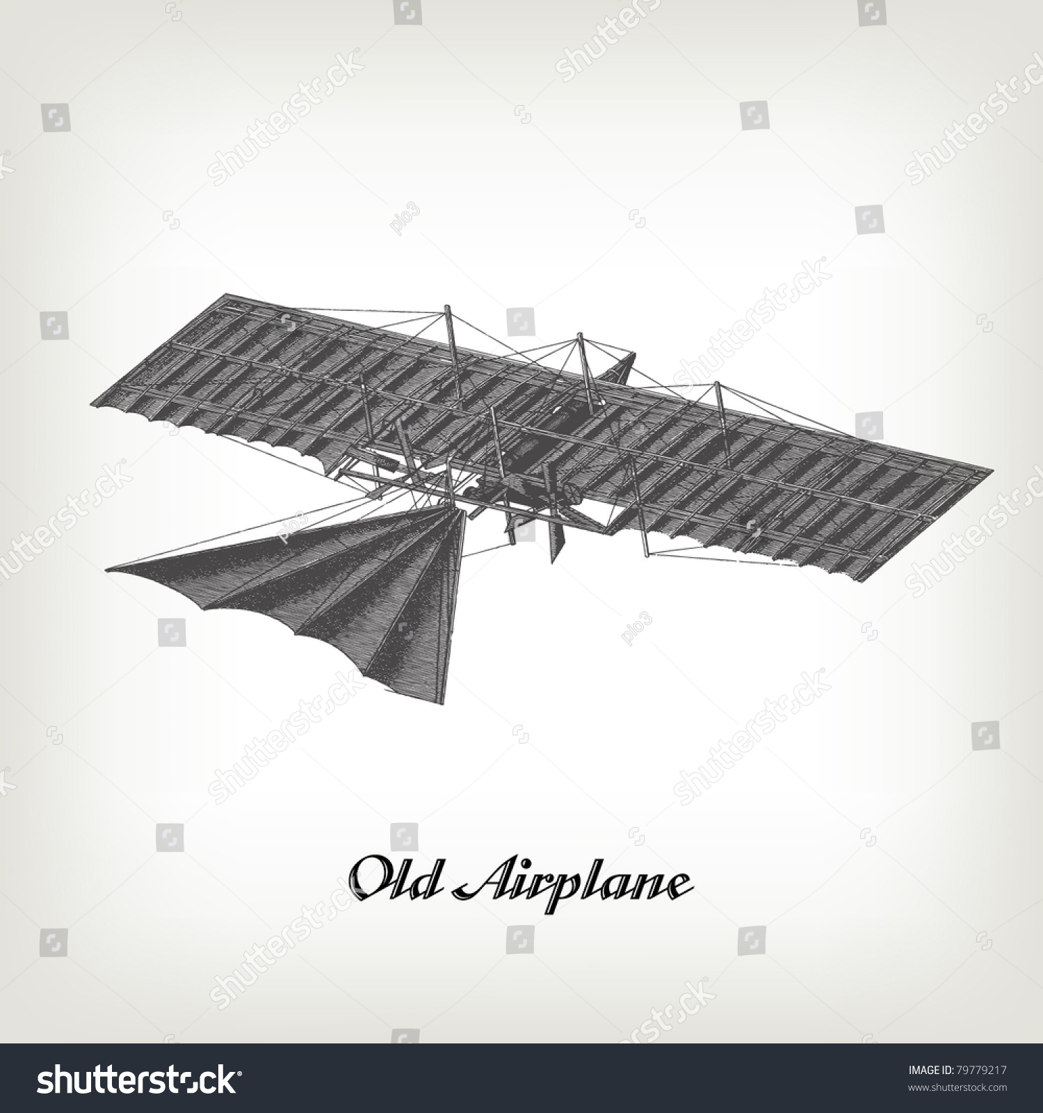 SVG of Engraving vintage Airplane from 
