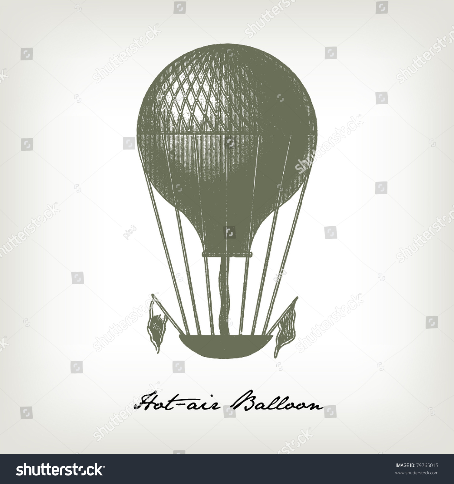 SVG of Engraving vintage Hot-air Balloon from 