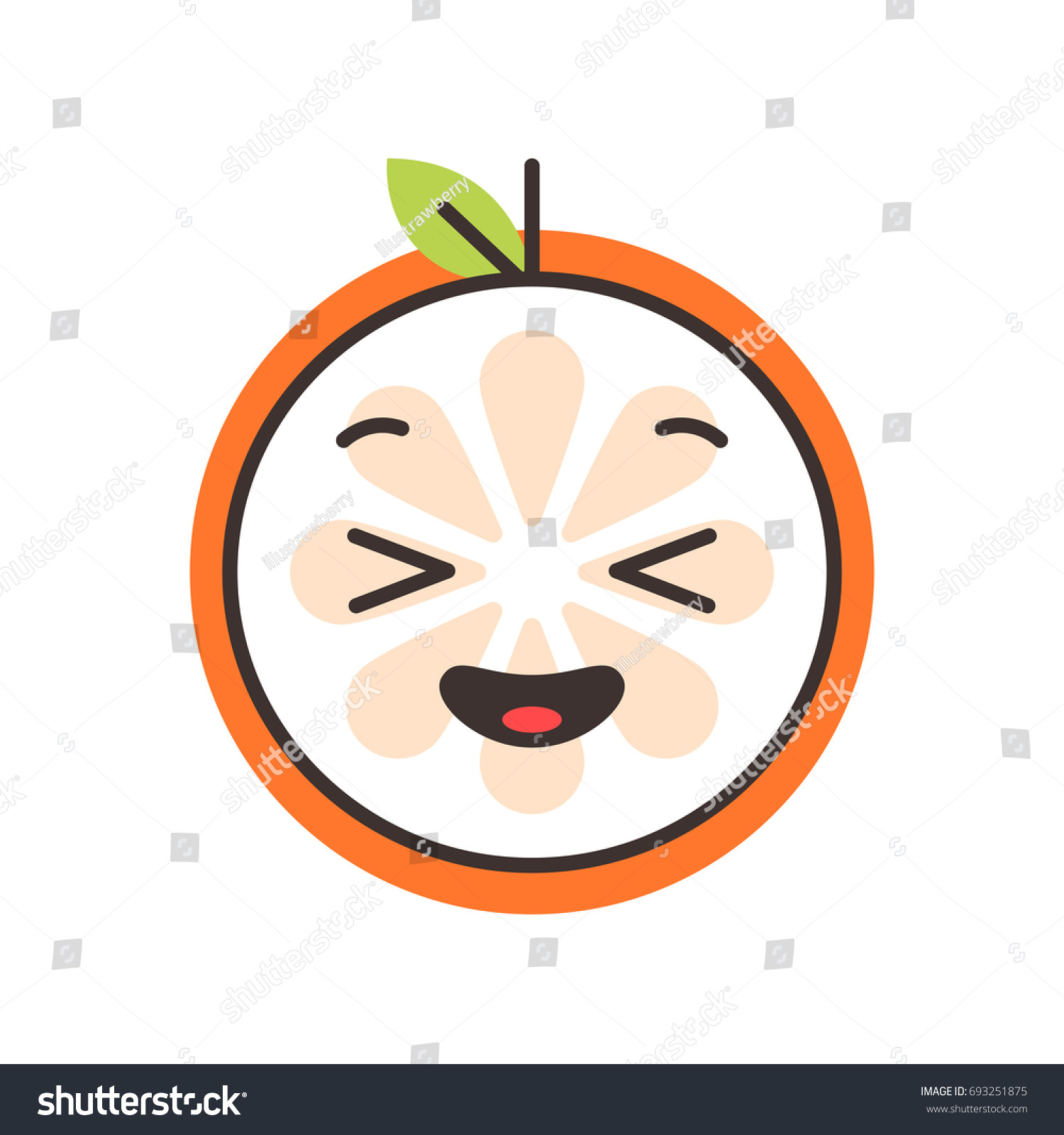 Enjoy Emoji Smiley Enjoying Orange Fruit Stock Vector (Royalty Free ...