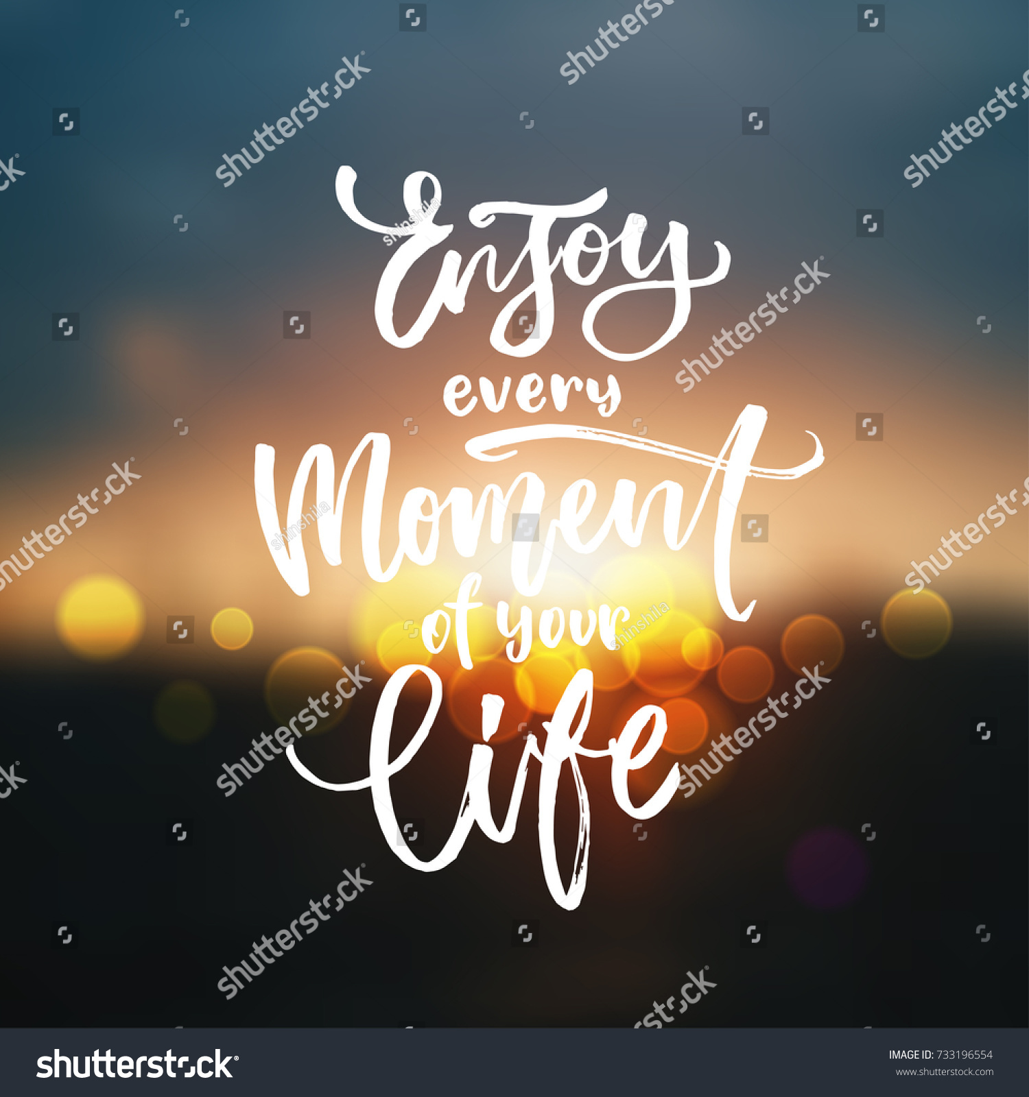 Enjoy Every Moment Your Life Trendy Stock Vector Royalty Free 733196554