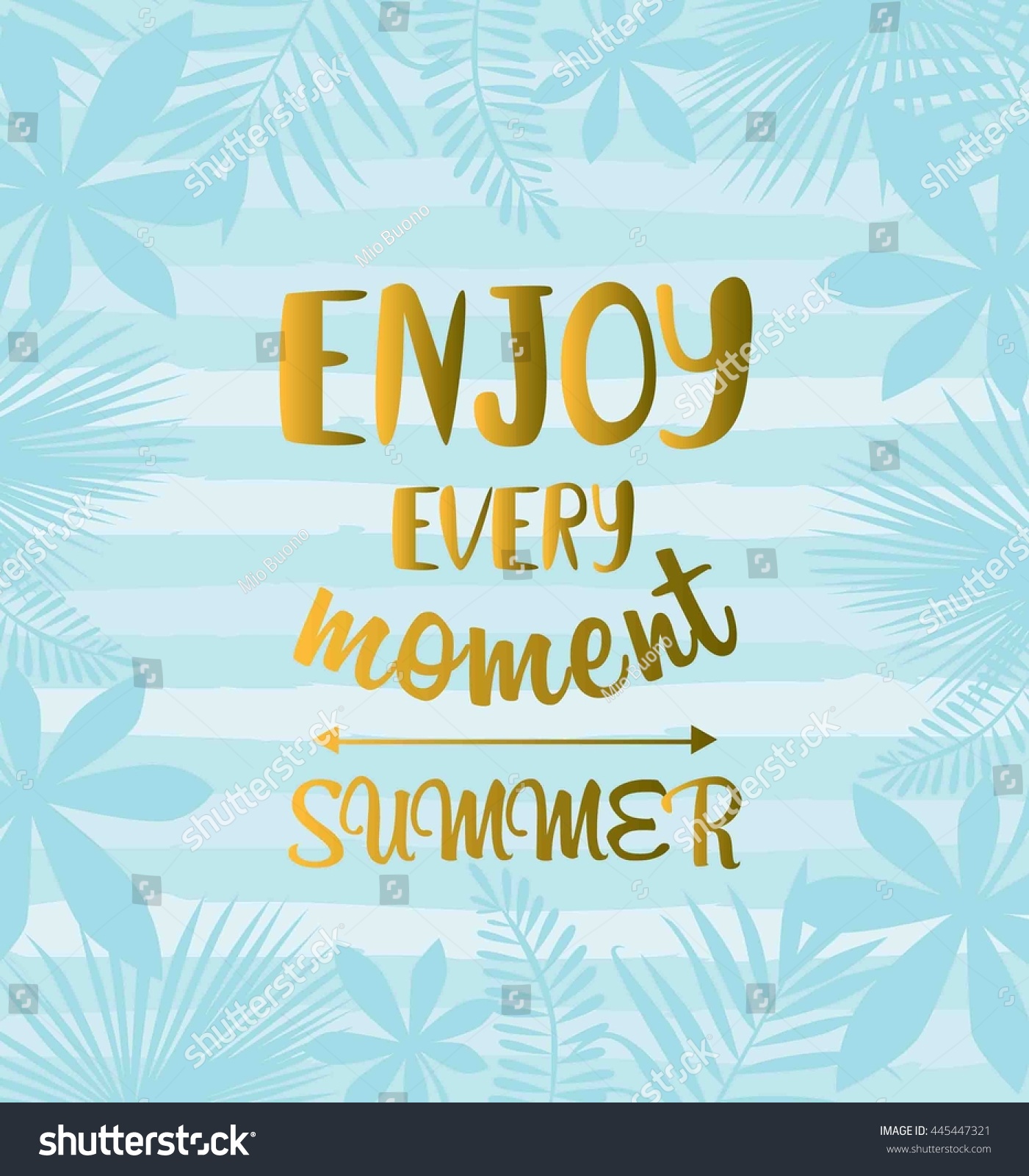 Enjoy Every Moment Summer Quote Card Stock Vector ...