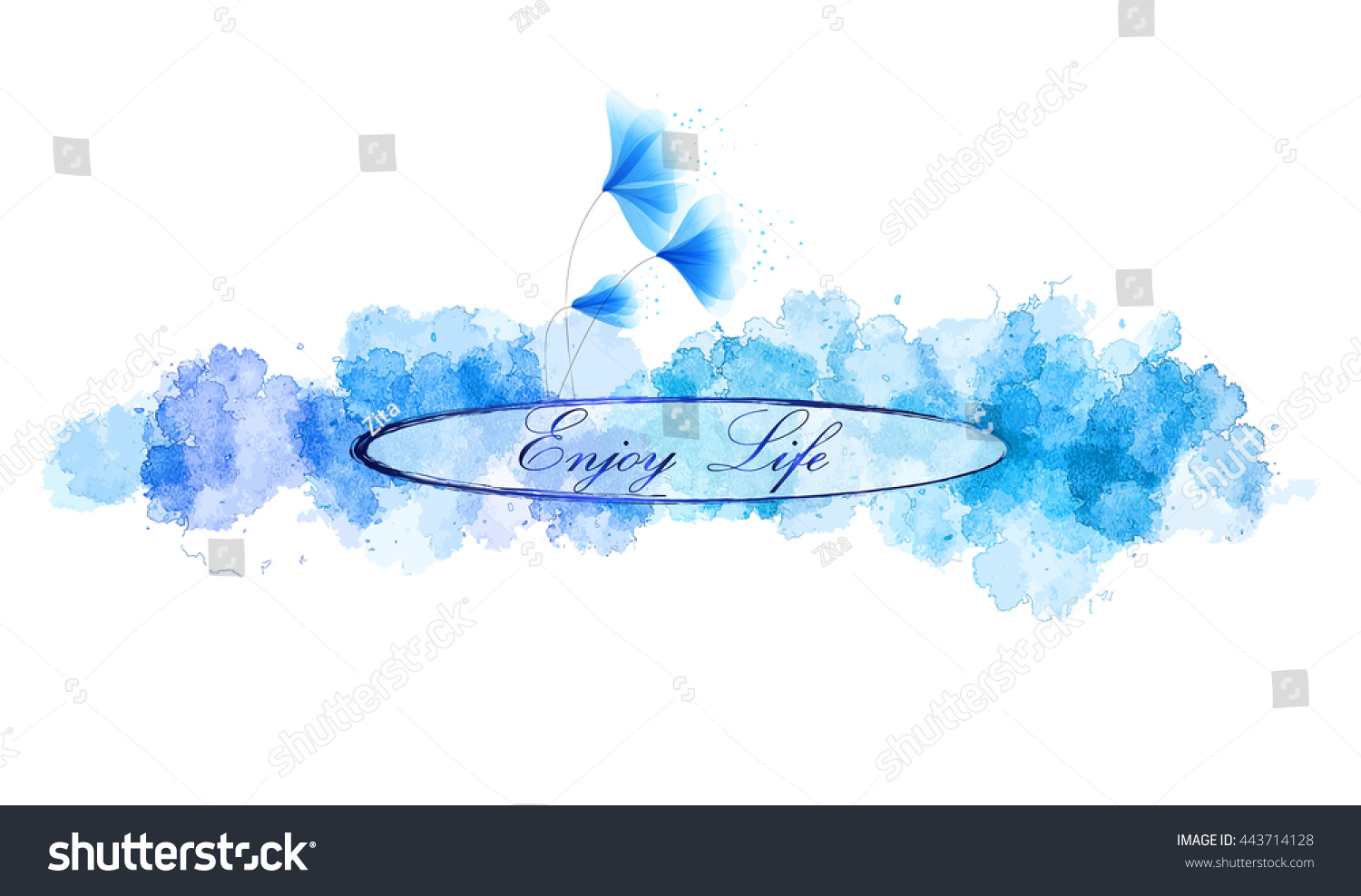 SVG of Enjoy Life - blue vector   watercolor  template  svg