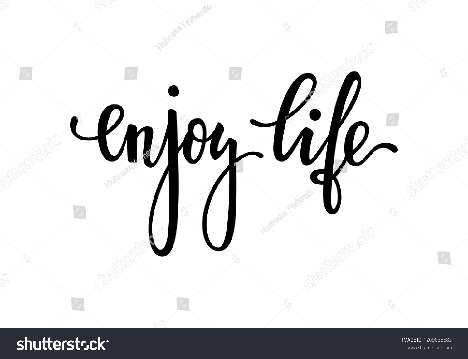 Enjoy Life Inspirational Motivational Quotes Hand เวกเตอร์สต็อก (ปลอด