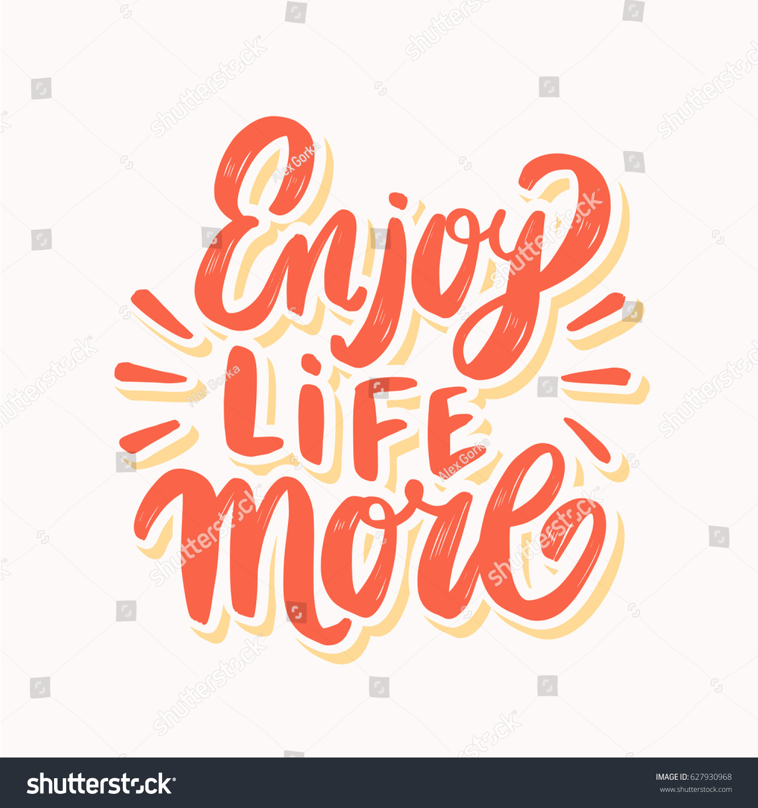 Enjoy Life More Vector Lettering Stock Vector 627930968 - Shutterstock