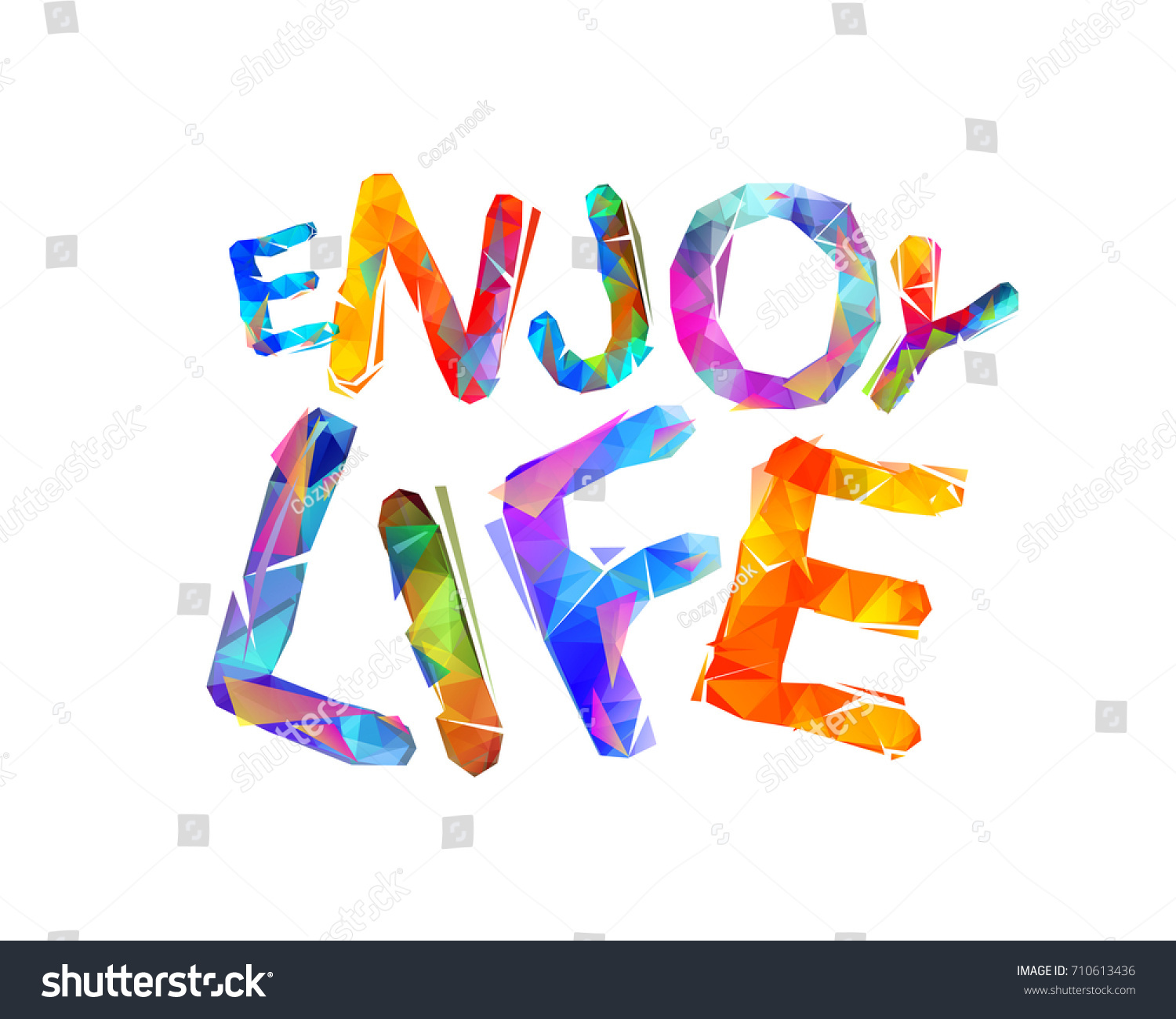 Enjoy Life Vector Inspirational Slogan Triangular Stock Vector (Royalty