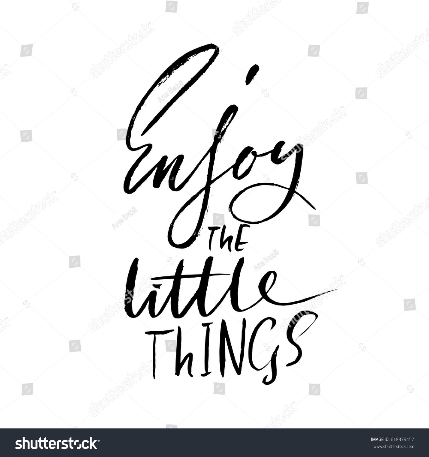 Enjoy Little Things Hand Drawn Lettering Stock Vector (Royalty Free ...