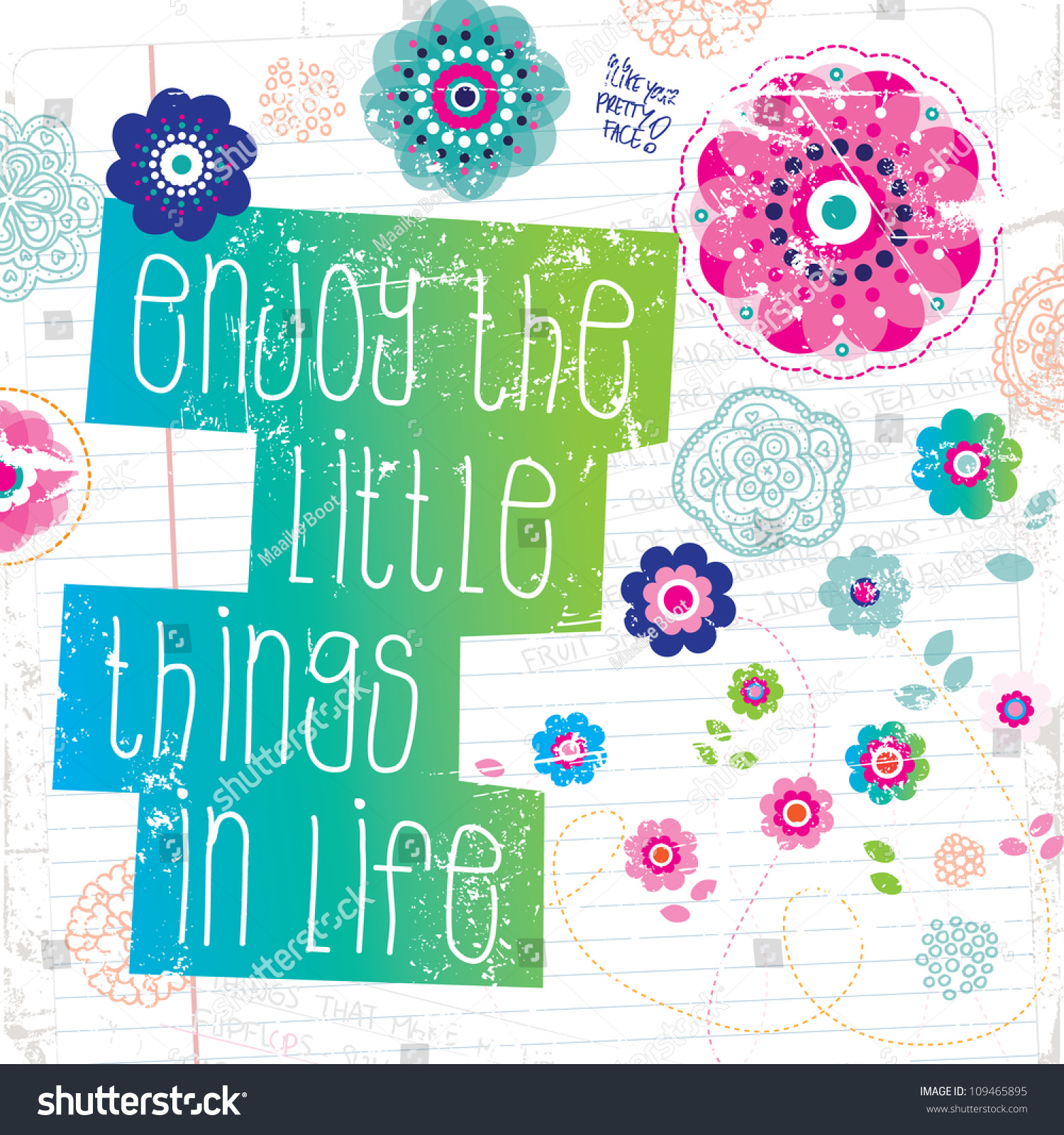 Enjoy the little things in life inspiration quote typography vector art