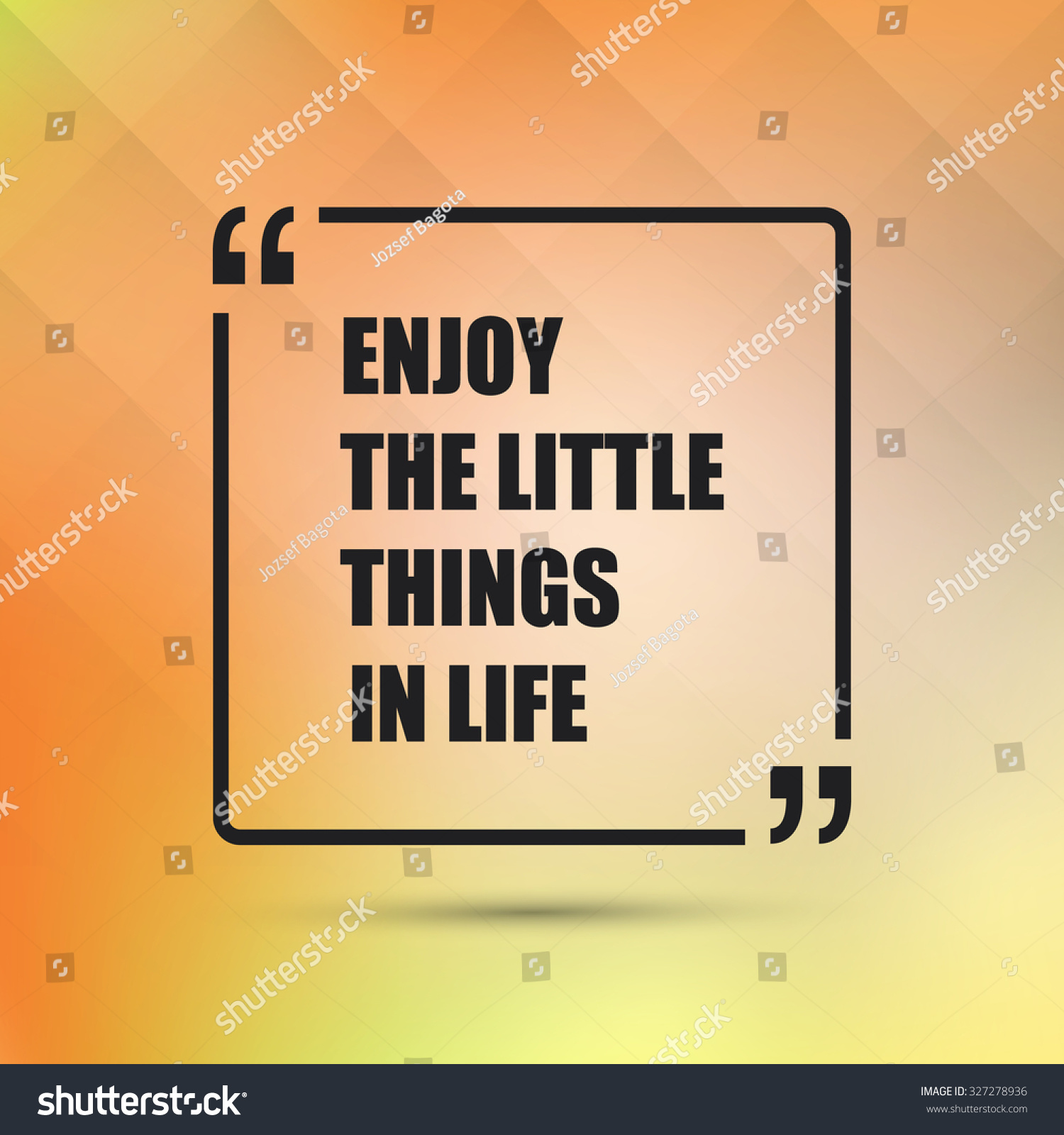 Enjoy the Little Things in Life Inspirational Quote Slogan Saying an Abstract