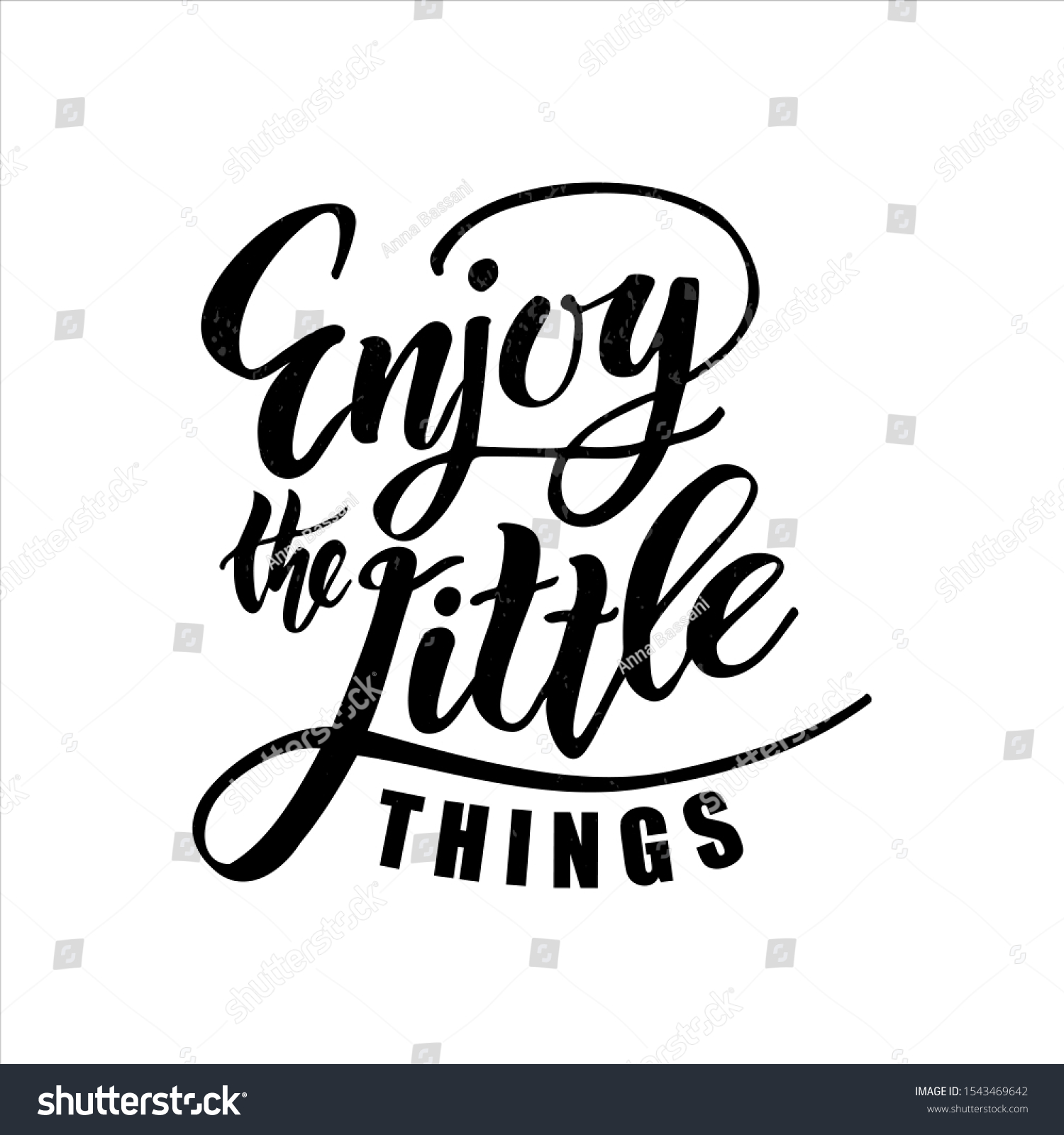 Enjoy Little Things Lettering Quote Motivation Stock Vector (Royalty ...