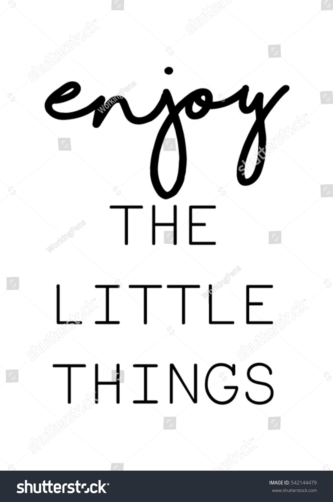 Enjoy the little things quote print in vector Lettering quotes motivation for life and happiness