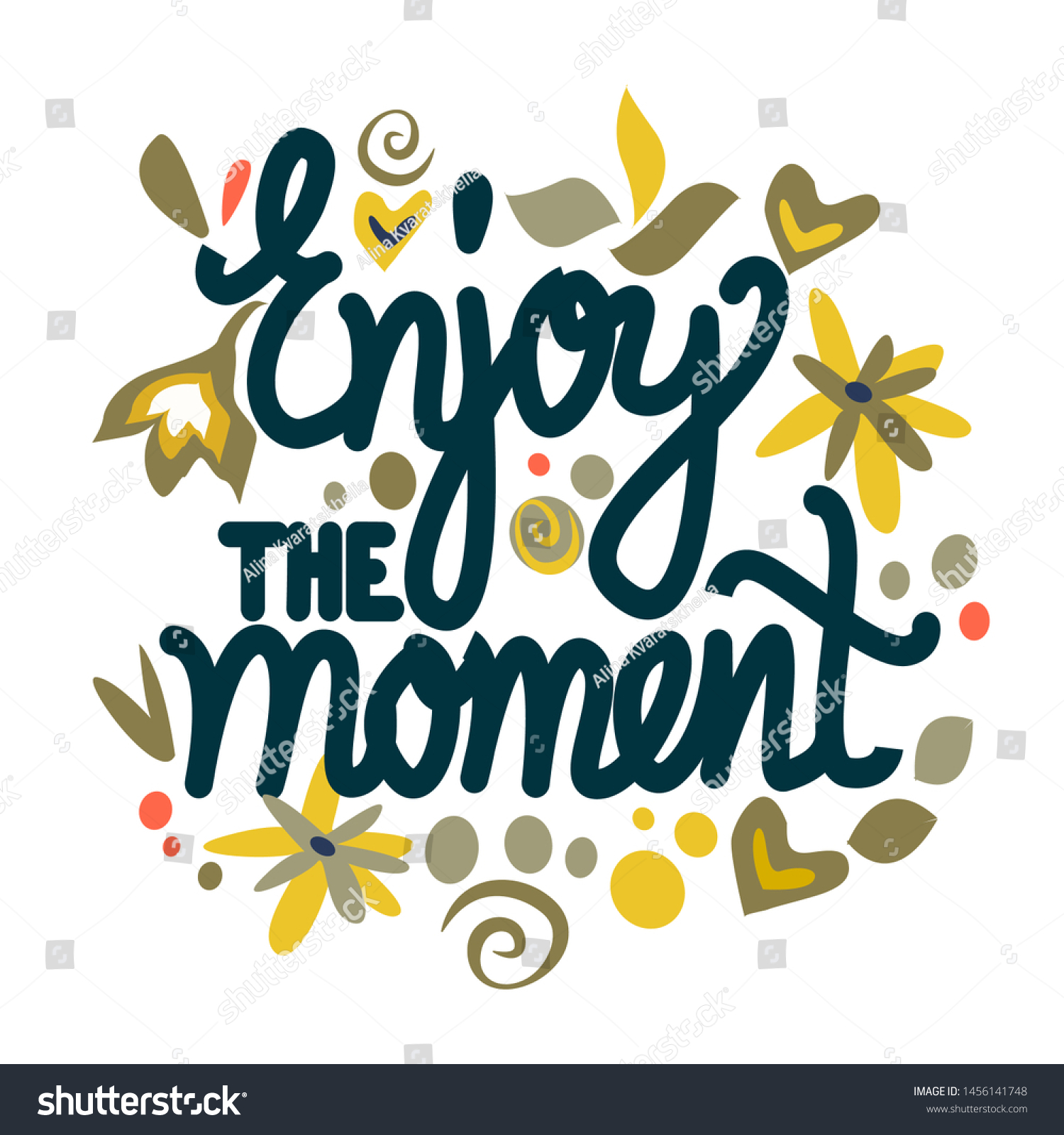 Enjoy Moment Vector Hand Drawn Encouraging Stock Vector (Royalty Free ...