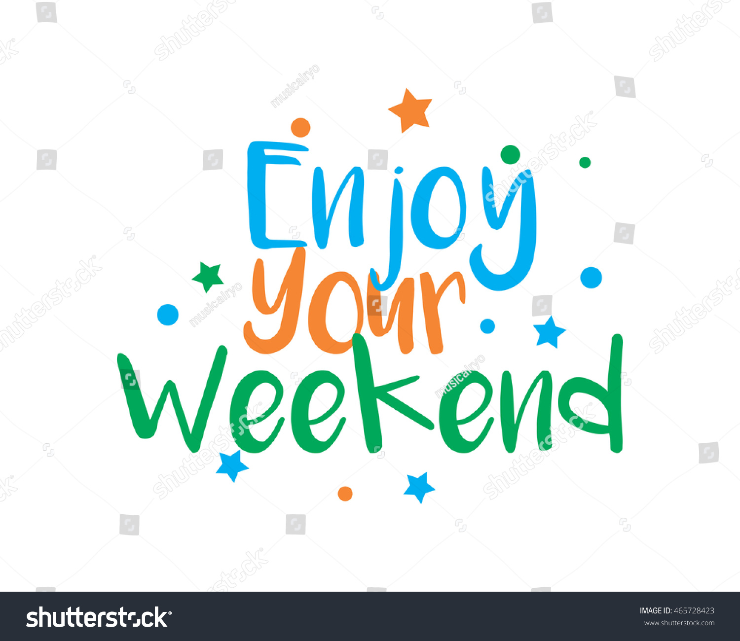 Enjoy Weekend Typography Typeface Typeset Logotype Stock Vector ...