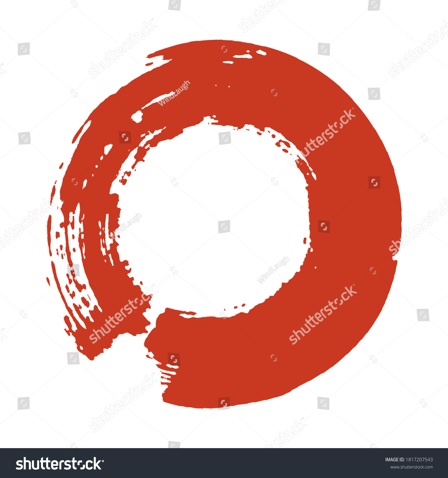 Enso Symbol Vector Design Red Brush Stock Vector (Royalty Free ...