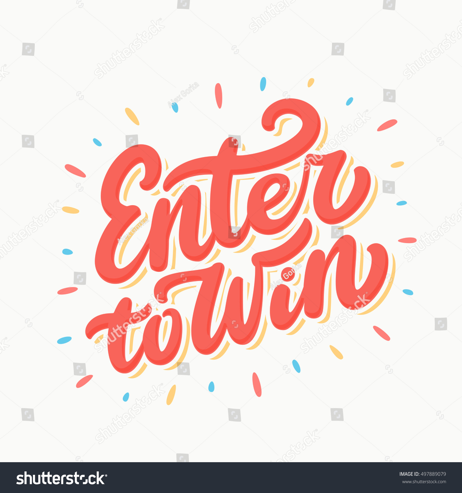 Enter Win Lettering Stock Vector 497889079 - Shutterstock