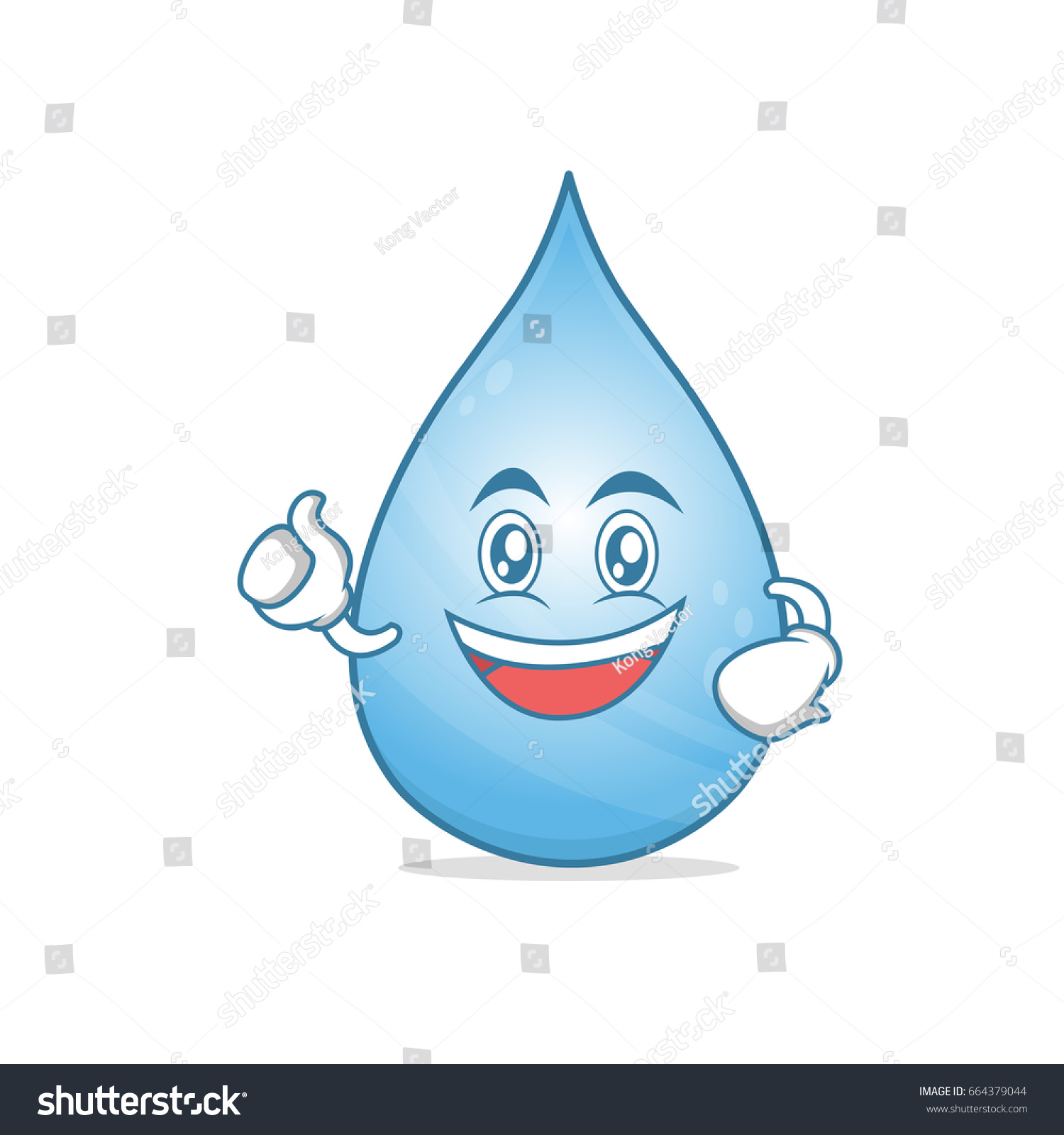 Enthusiastic Water Cartoon Character Vector Illustration Stock Vector ...