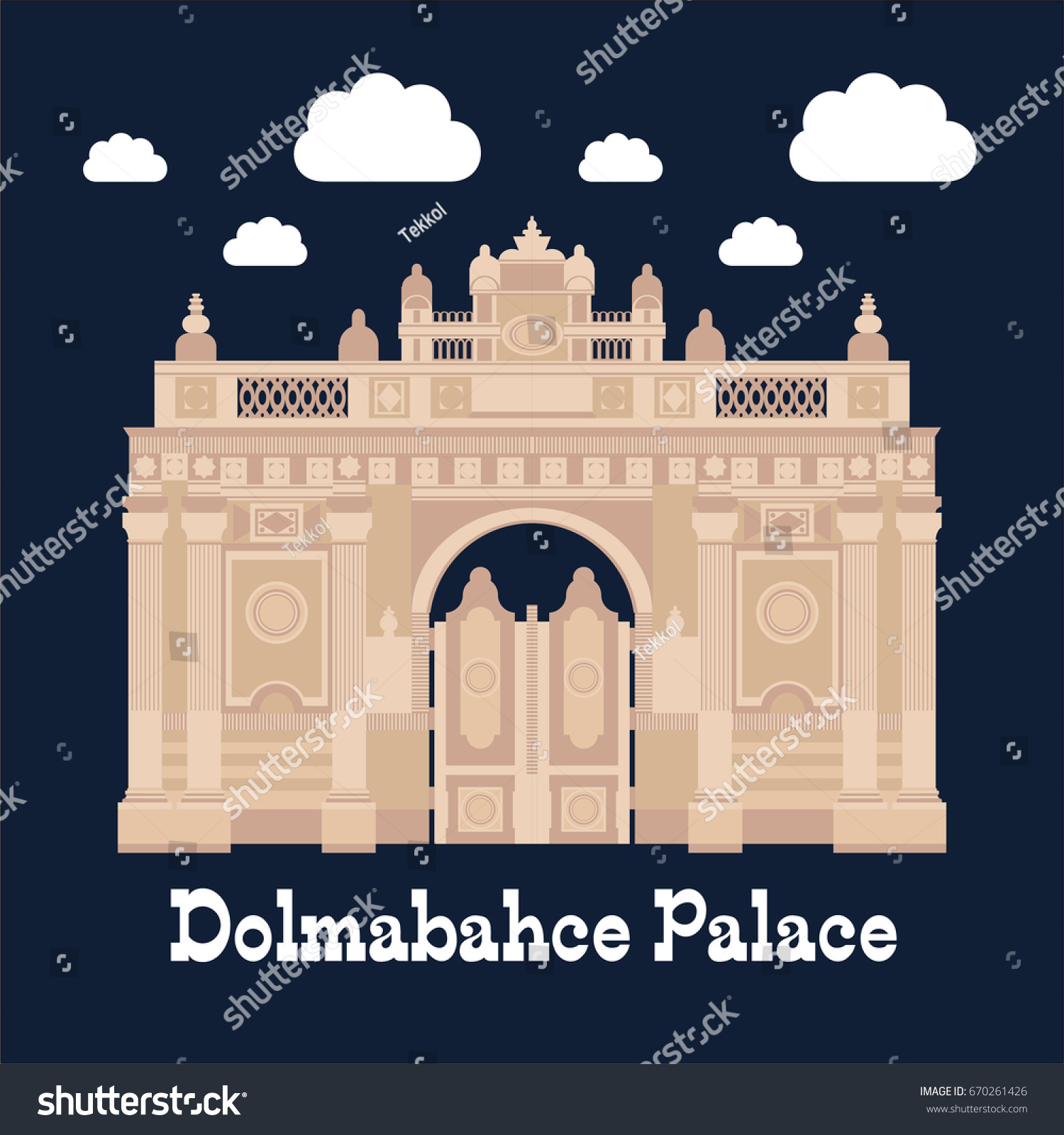 Entrance Dolmabahce Palace Historical Touristic Sign Stock Vector Royalty Free 670261426