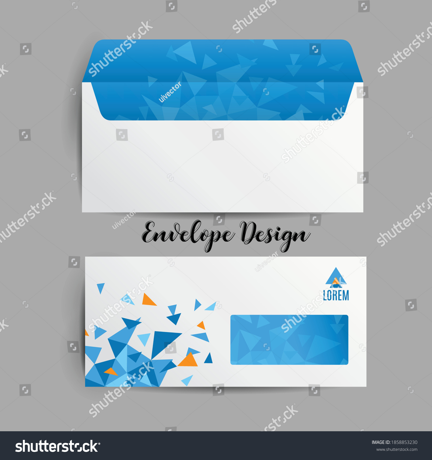 Envelope Design Stationary Item Graphic Template Stock Vector (Royalty ...