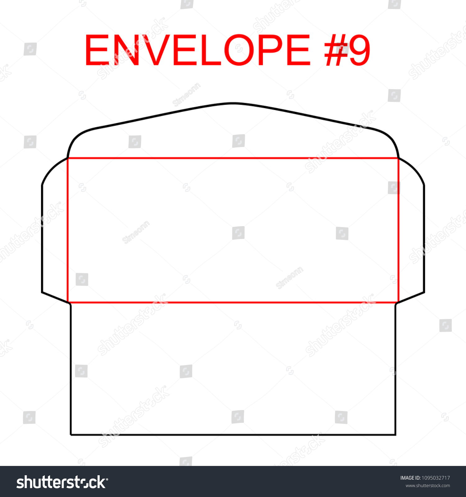 Envelope #9 Template from image.shutterstock.com