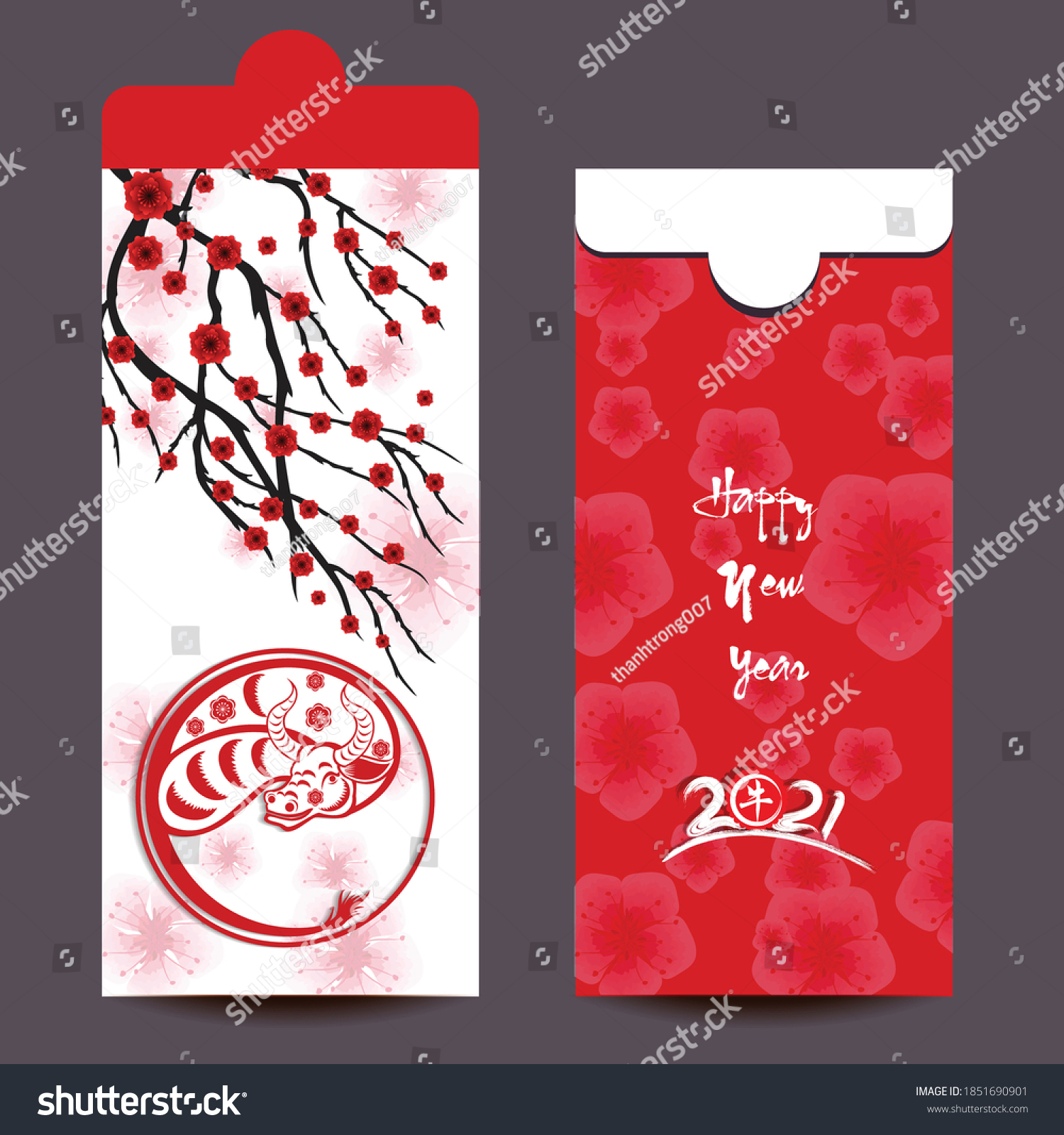 Envelopes Happy Chinese New Year Luna Stock Vector Royalty Free