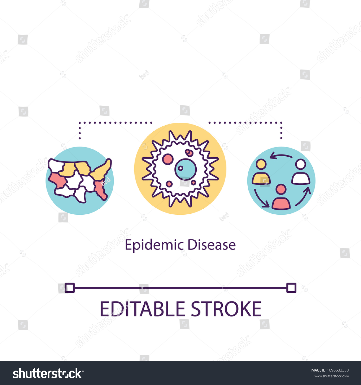 Vektor Stok Epidemic Diseases Concept Icon Fast Spreading (Tanpa ...