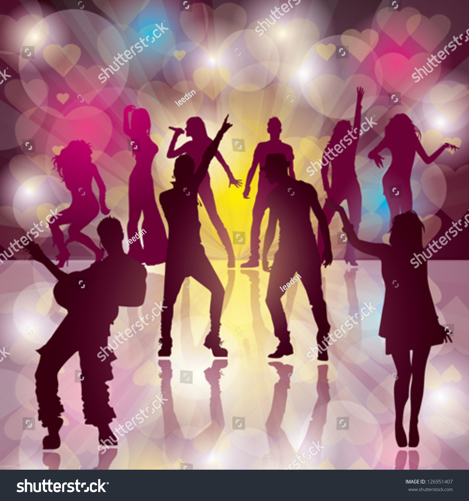 Eps10. Vector Background With Dancing People. All Elements With ...