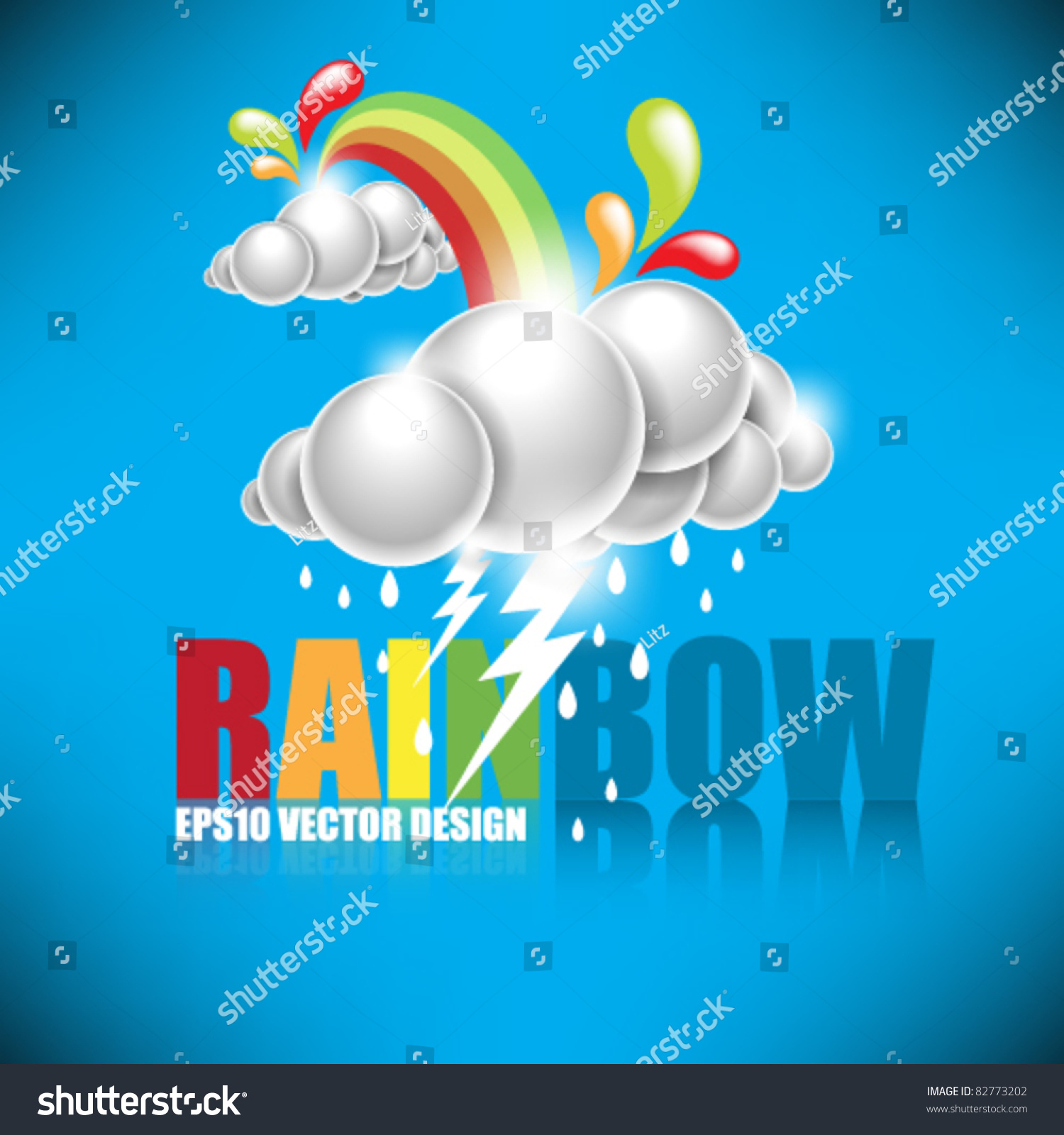 Eps Vector Rainbow Rains Background Illustration Stock Vector Shutterstock