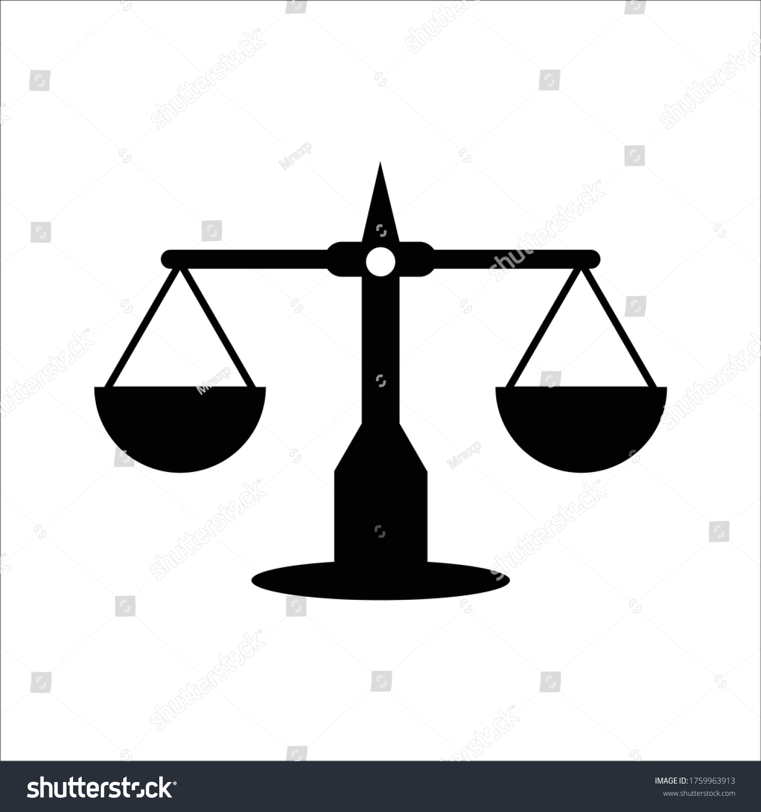 Equal Balance Scale Icon Vector Logo Stock Vector (Royalty Free) 1759963913