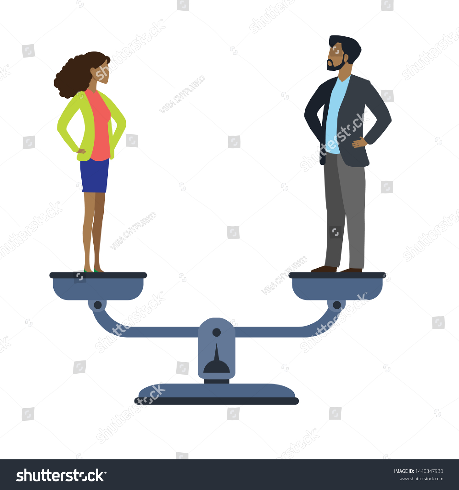 Equality Men Women Equilibrium Race Ethnicity Stock Vector (Royalty ...