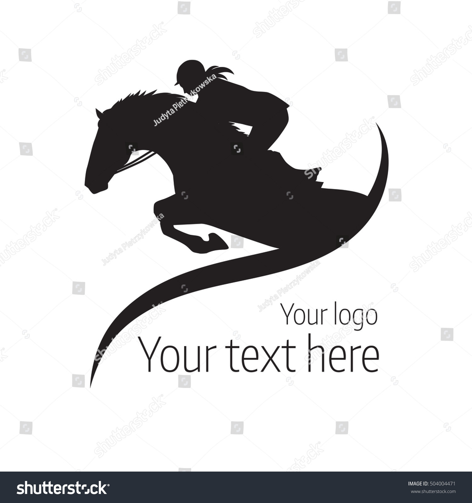 Equestrian Competitions Vector Illustration Horse Logo Stock