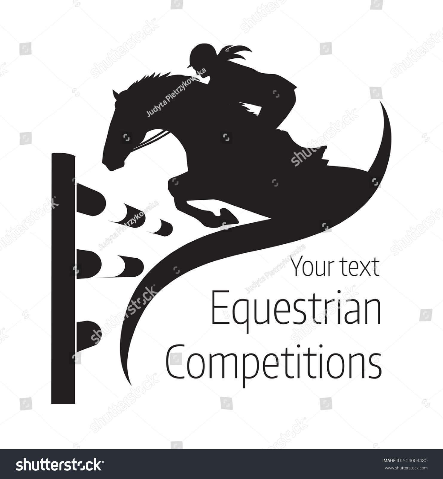 Equestrian Competitions Vector Illustration Horse Logo Stock