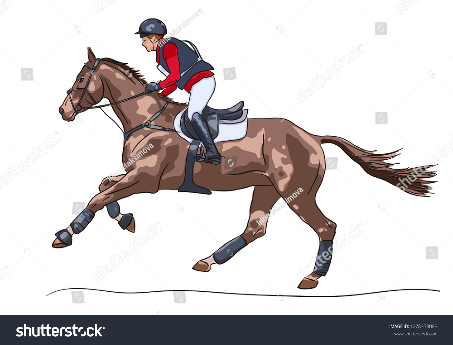 Equestrian Sport Eventing Horse Rider Vector Stock Vector (Royalty Free ...