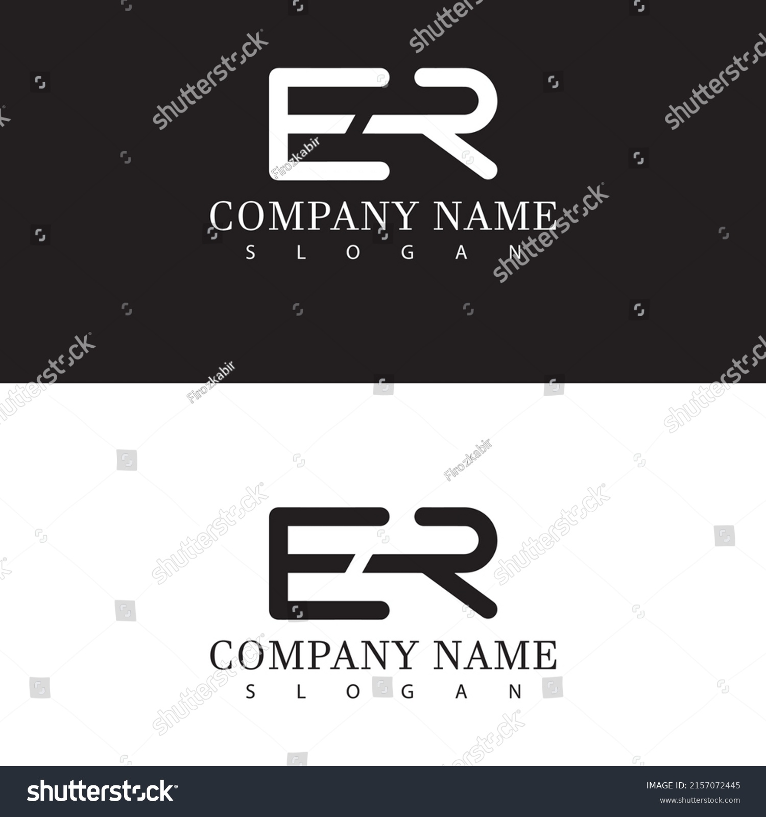 Er Initial Letter Photography Minimal Modern Stock Vector (Royalty Free ...