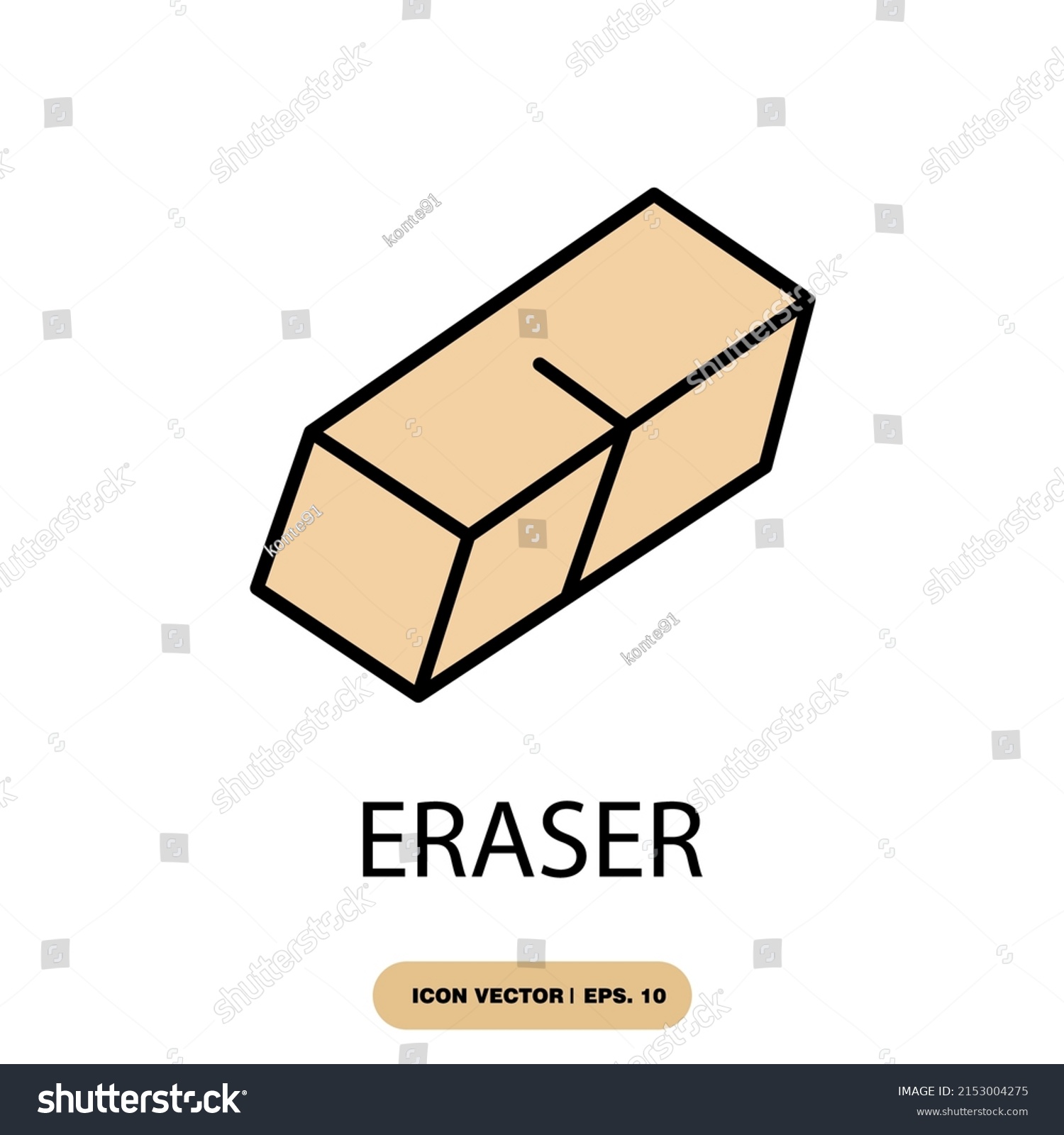 Eraser Icons Symbol Vector Elements Infographic Stock Vector (Royalty