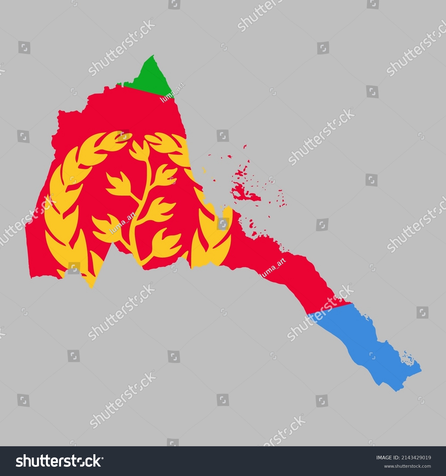 Eritrea Flag Inside Eritrean Map Borders Stock Vector Royalty Free   Stock Vector Eritrea Flag Inside The Eritrean Map Borders Vector Illustration 2143429019 