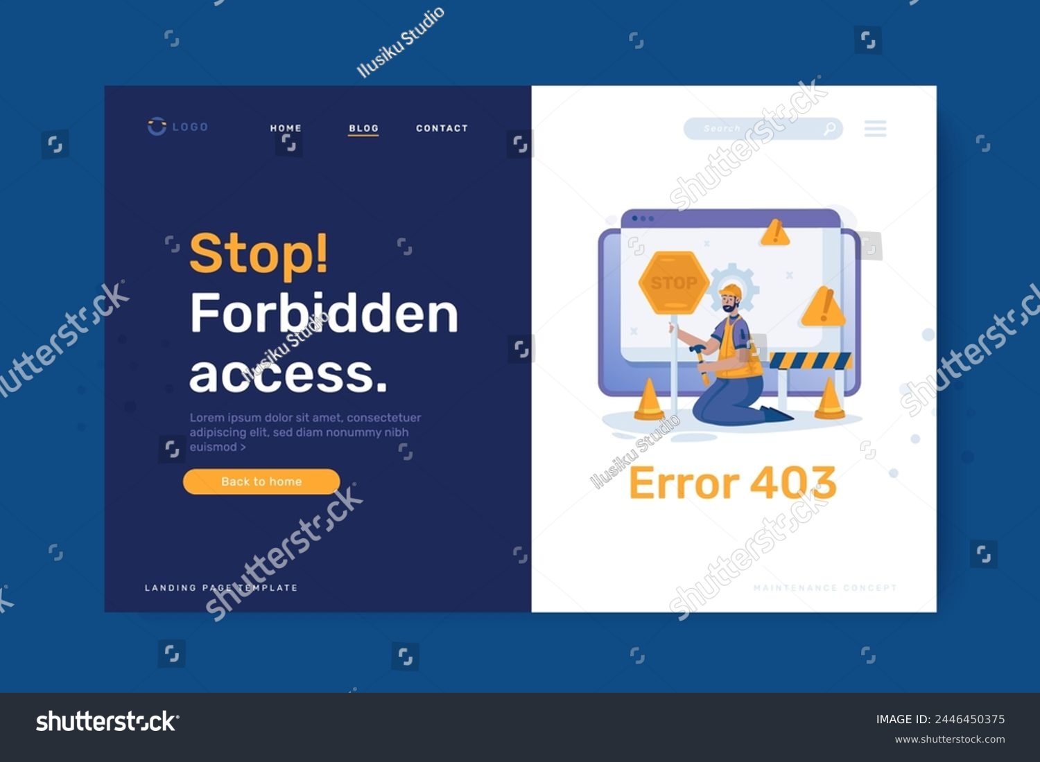 SVG of Error 403 forbidden access illustration on landing page design svg