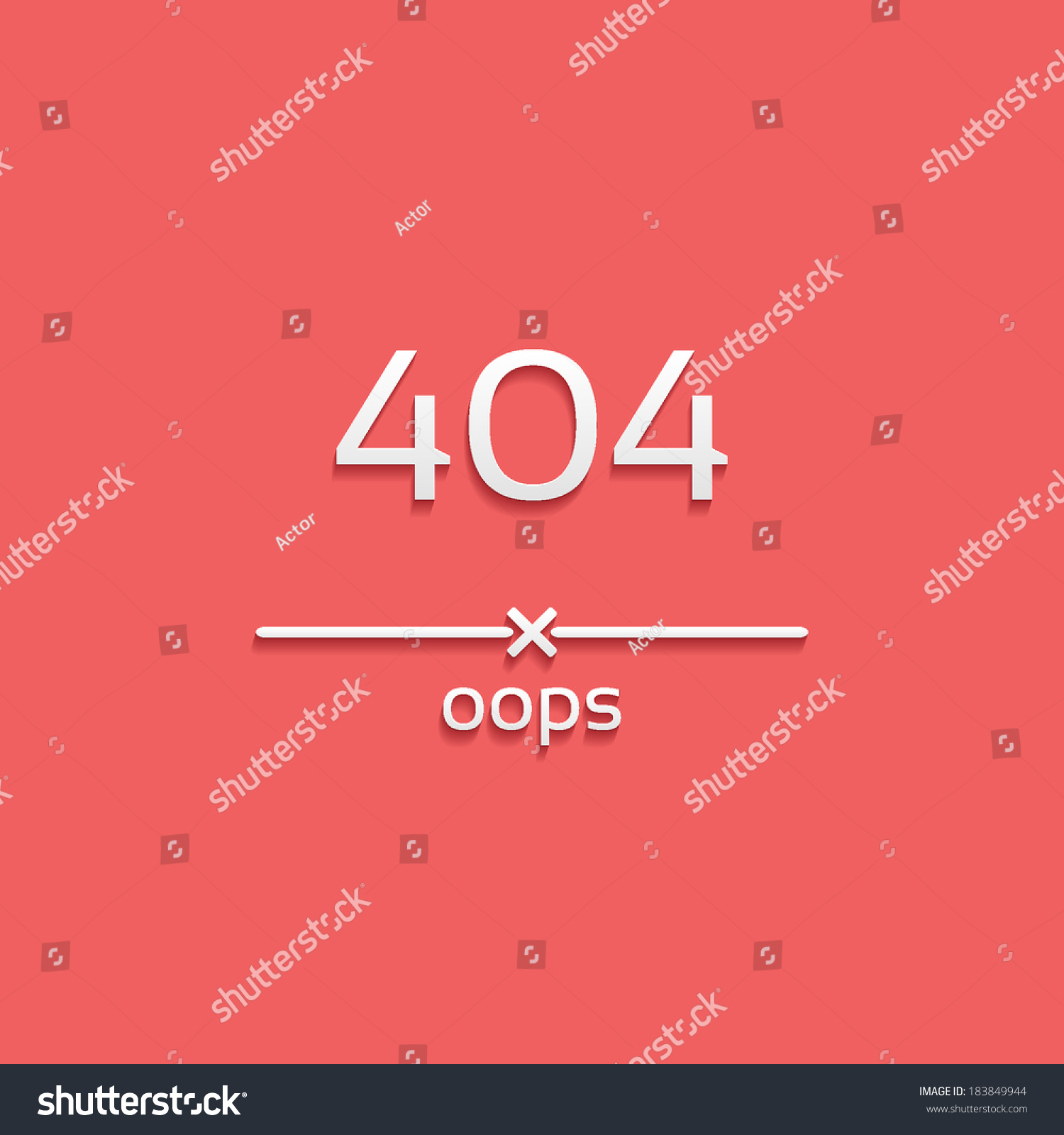 Error Message, Flat Icon Isolated On A Red Background For Your Design ...