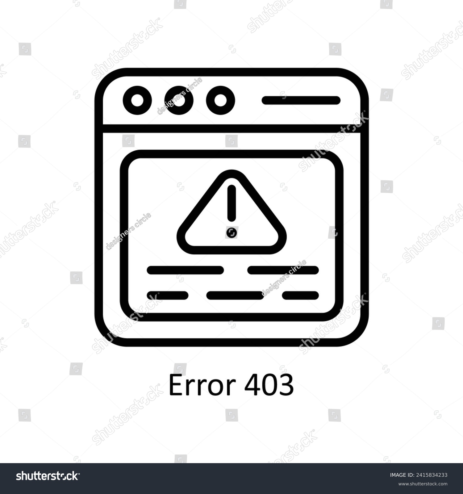 SVG of Error 403  vector  outline icon style illustration. EPS 10 File svg