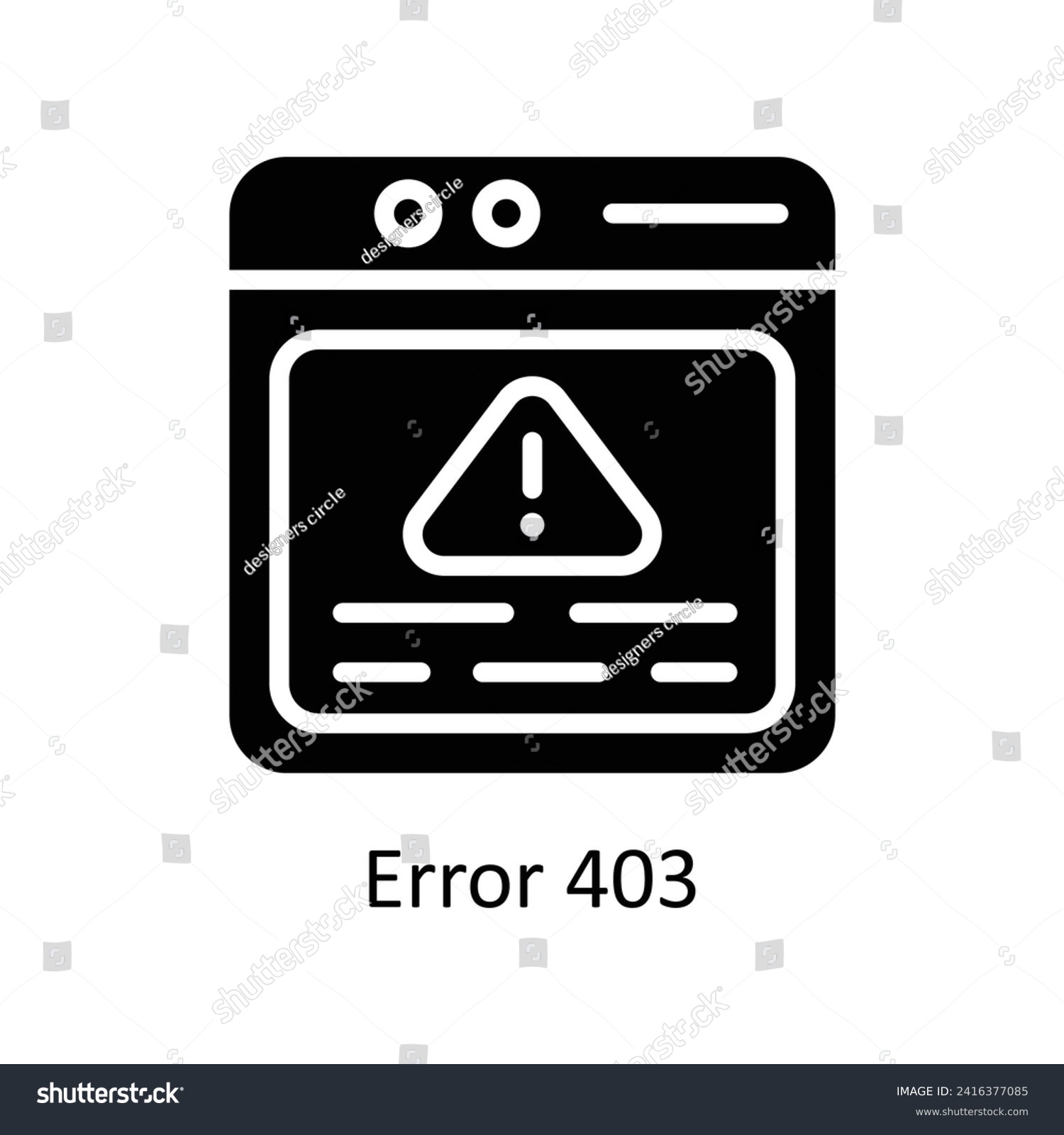 SVG of Error 403  vector Solid icon style illustration. EPS 10 File svg
