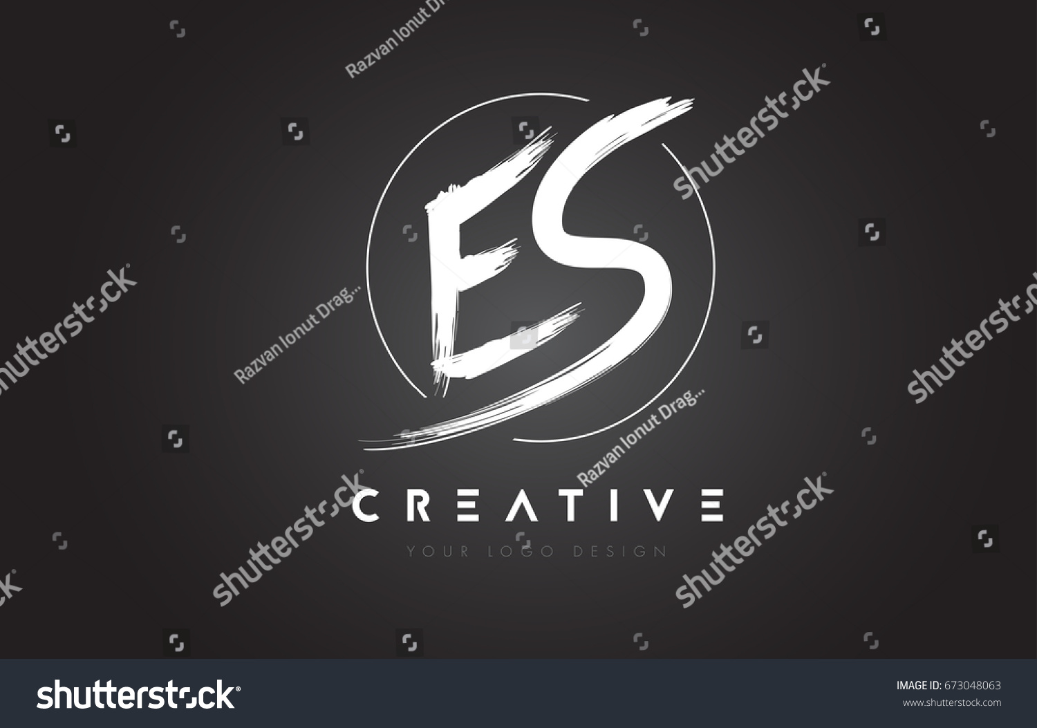 Download Es Brush Letter Logo Design Artistic Stock Vector Royalty Free 673048063