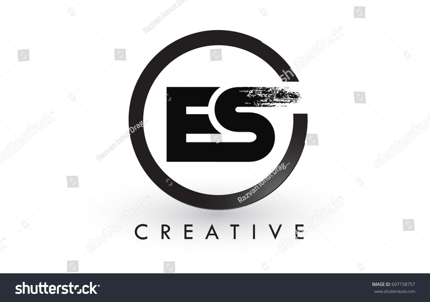 Download Es Brush Letter Logo Design Black Stock Vector Royalty Free 697158757