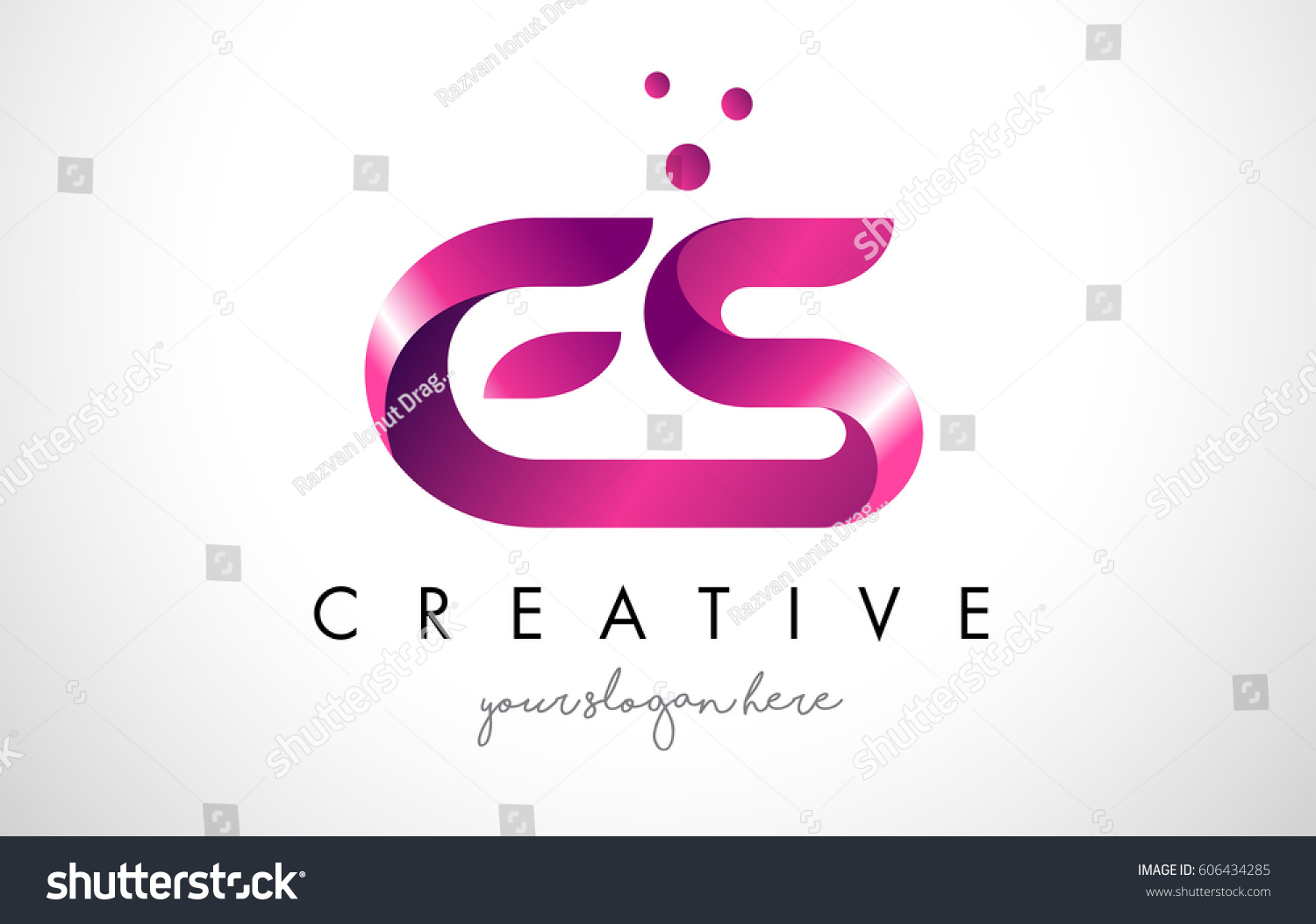 Download Es Letter Logo Design Template Purple Stock Vector Royalty Free 606434285
