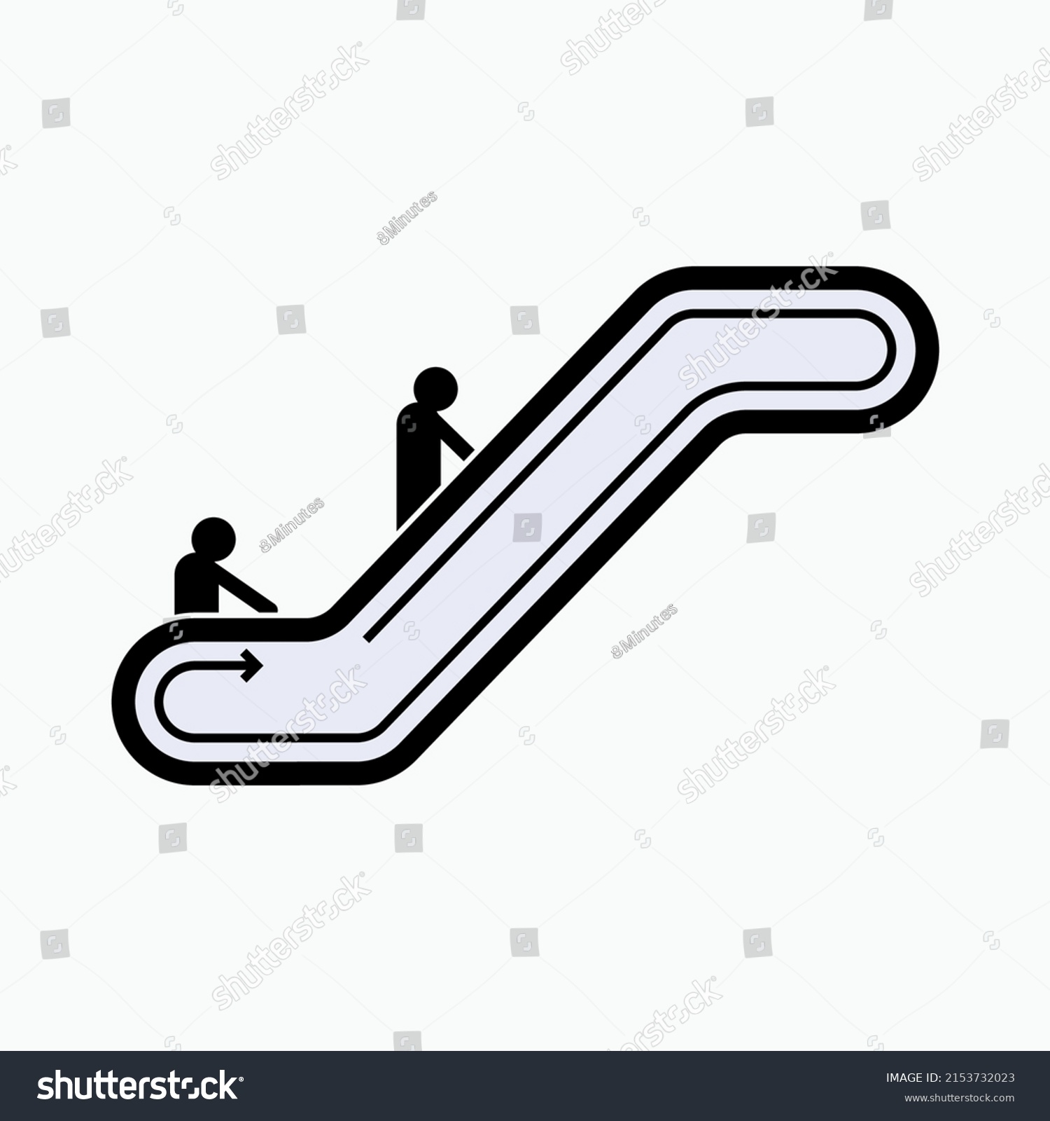 Escalator Icon Moving Staircase Stairs Symbol Stock Vector (Royalty ...