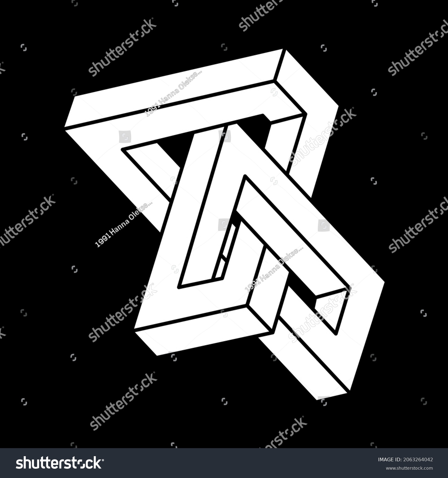 Escher Paradox Geometry Optical Illusion Objects Stock Vector (Royalty ...