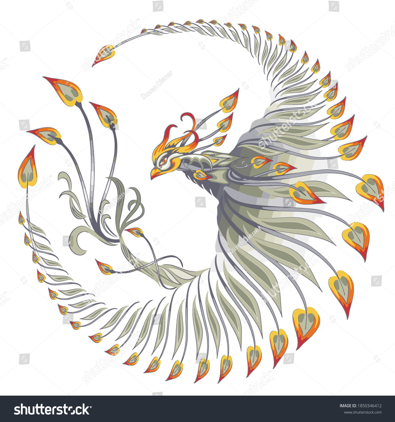 Esoteric Phoenix Symbol Rebirth Abstract Stock Vector (Royalty Free ...